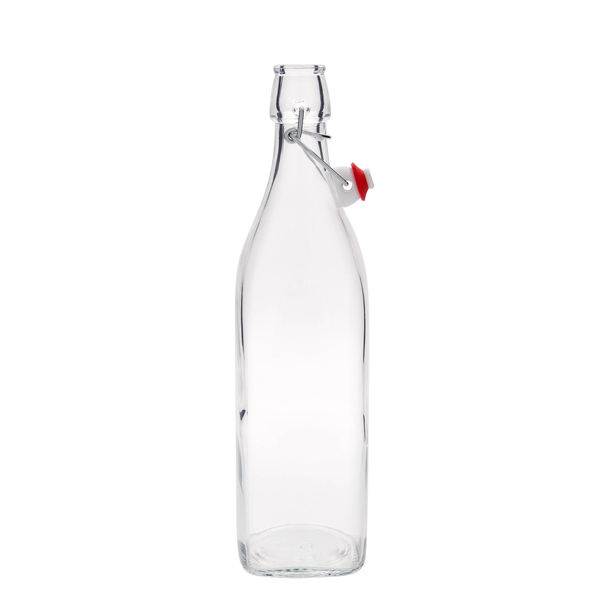 Sticlă de sticlă de 1.000 ml „Swing, pătrată, gât: închidere cu clemă” Sticlă de sticlă de 1.000 ml „Swing, pătrată, gât: închidere cu clemă”