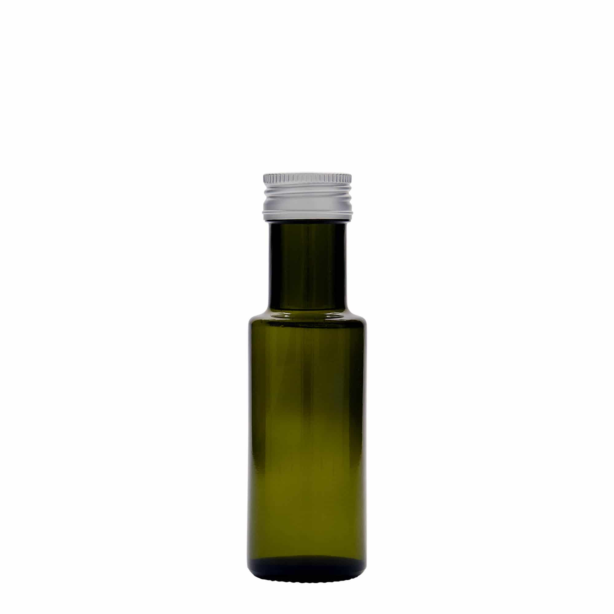 Sticlă de sticlă de 100 ml „Dorica”, verde antic, gât: PP 31,5