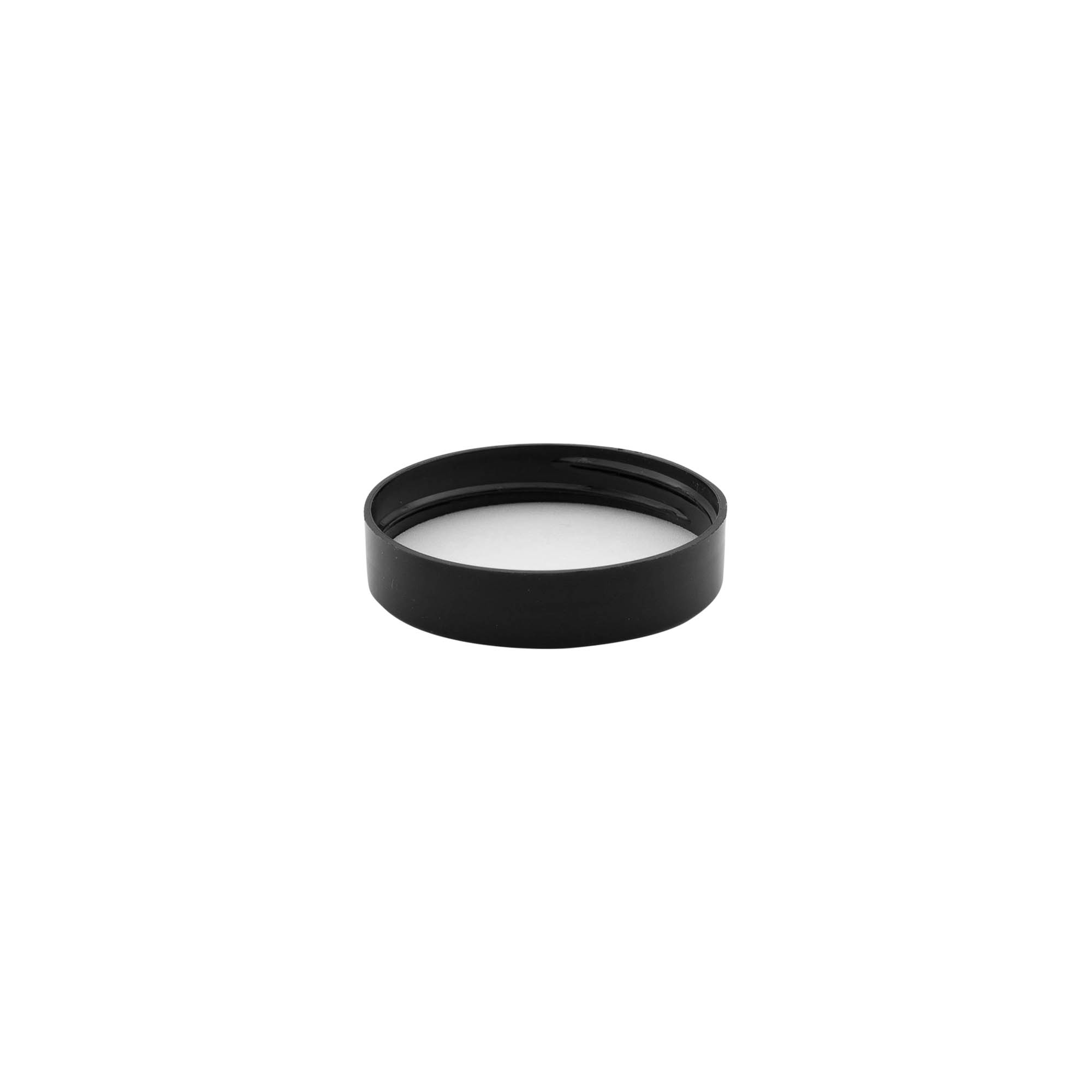 Capac cu filet, plastic PP, negru, pentru gura: 48/400