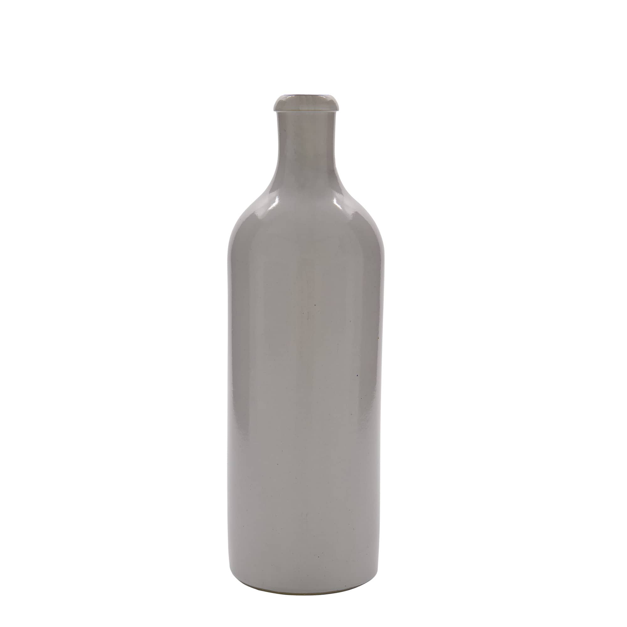 750 ml ulcior de lut, ceramică, alb, gura: capac cu clemă