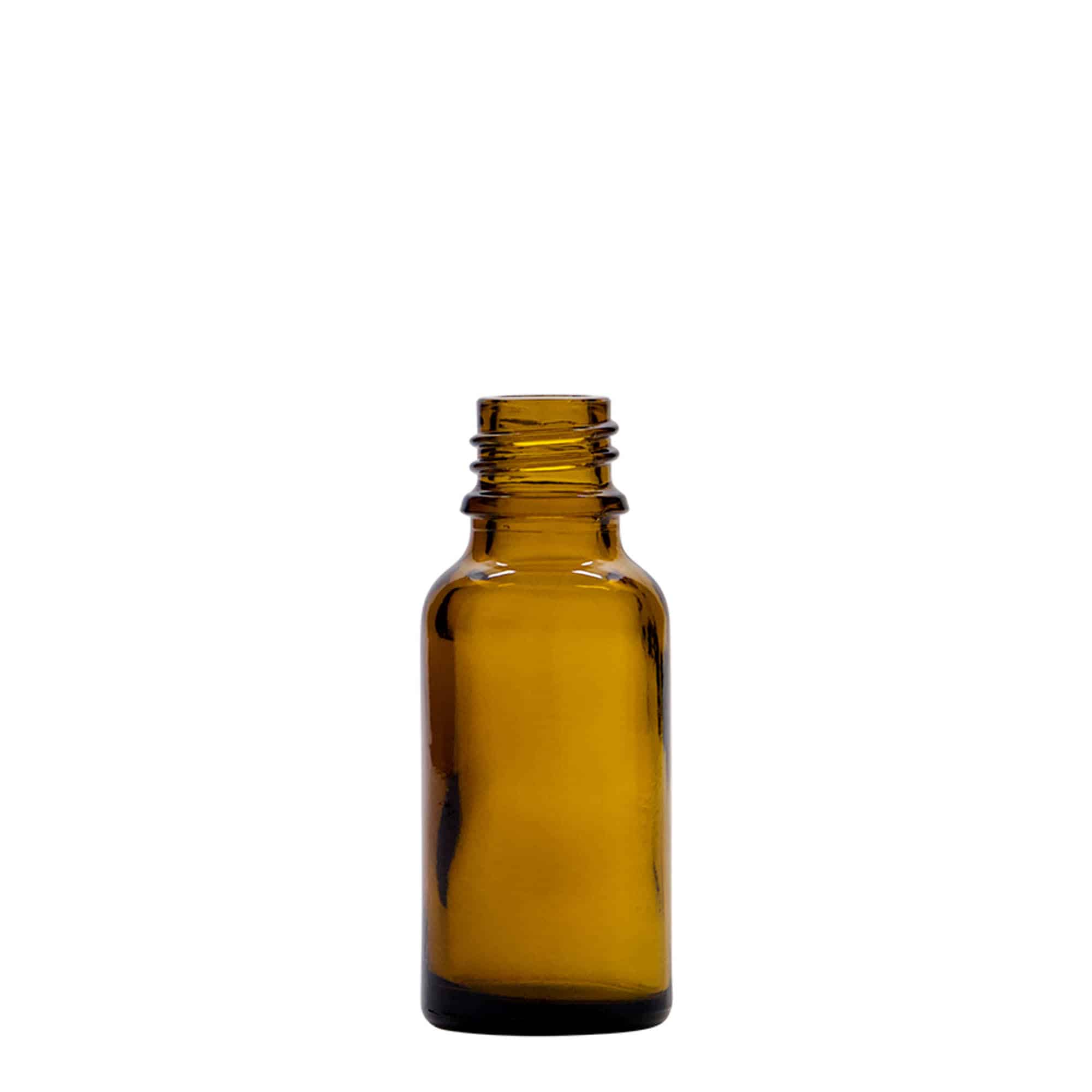 20 ml sticlă cu pulverizator medicină, sticlă, maro, gura: DIN 18