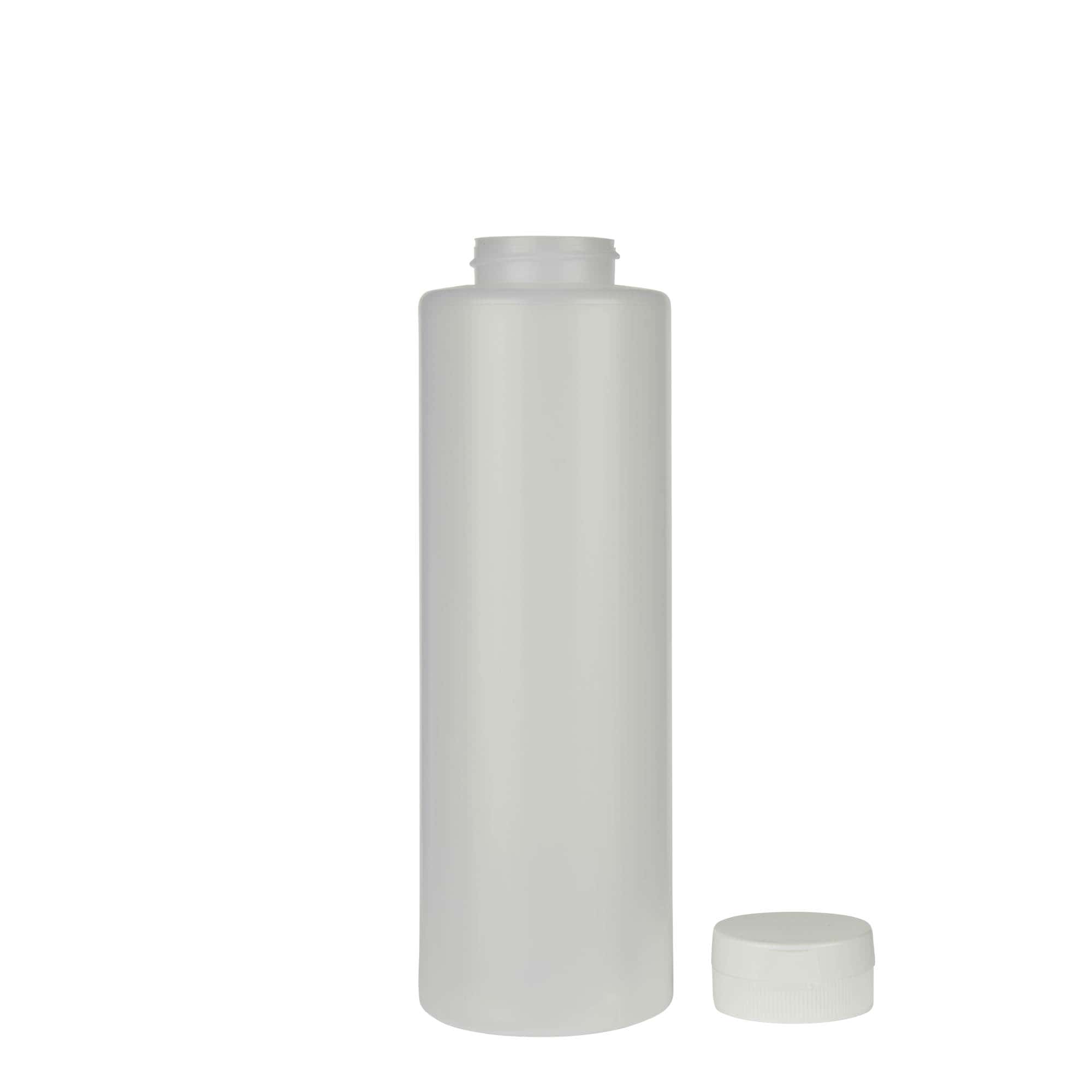 Sticlă pentru sos de 500 ml, plastic LDPE, natural, gură: 38/400