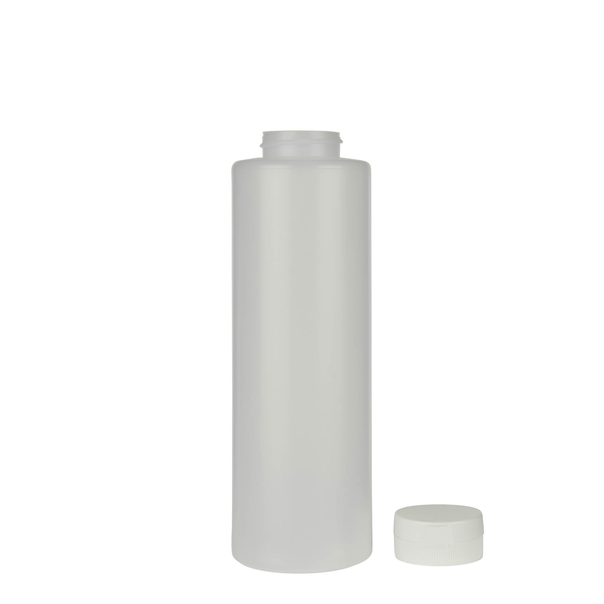 Sticlă pentru sos de 500 ml, plastic LDPE, natural, gură: 38/400 Sticlă pentru sos de 500 ml, plastic LDPE, natural, gură: 38/400