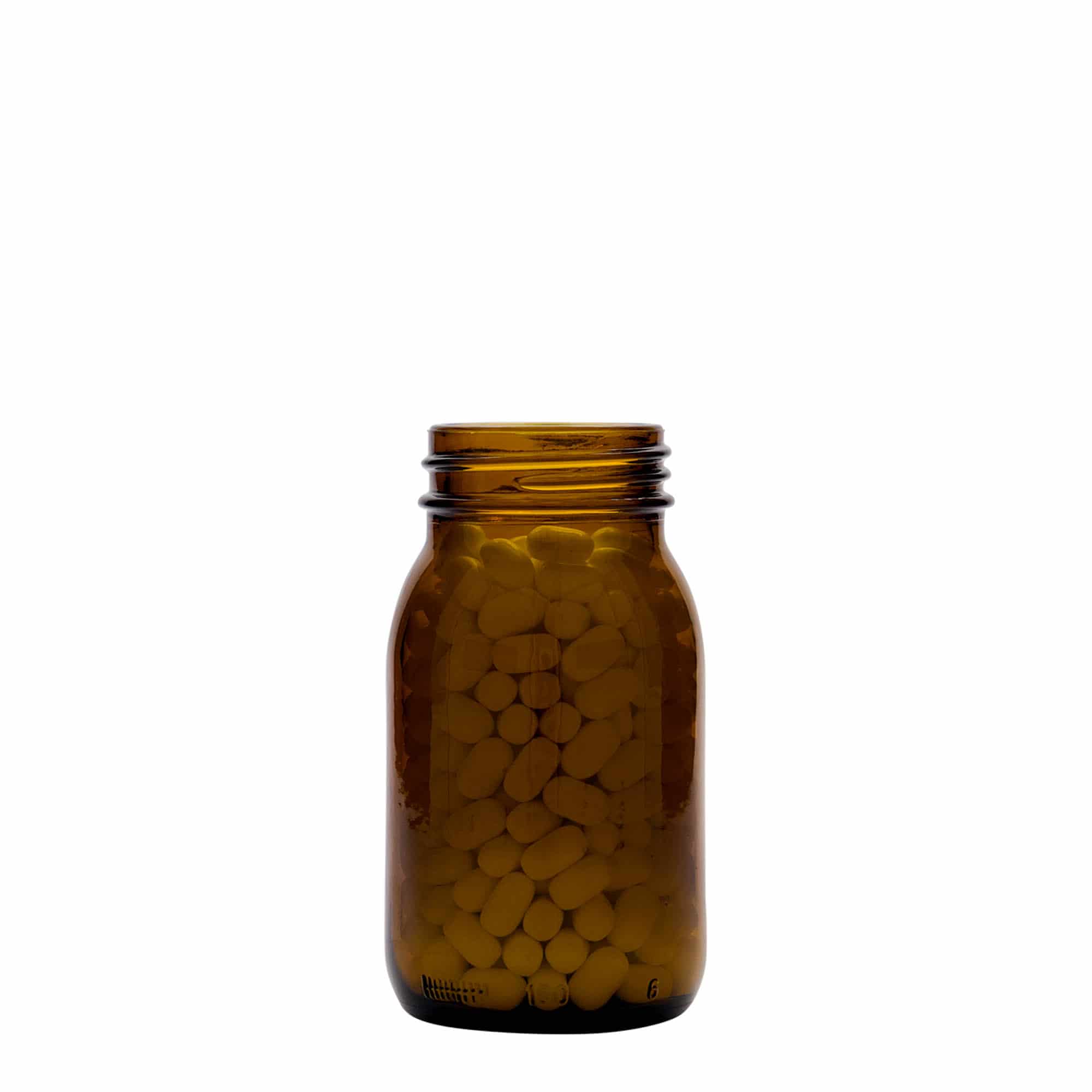 150 ml borcan cu gât larg, maro, gura: DIN 45