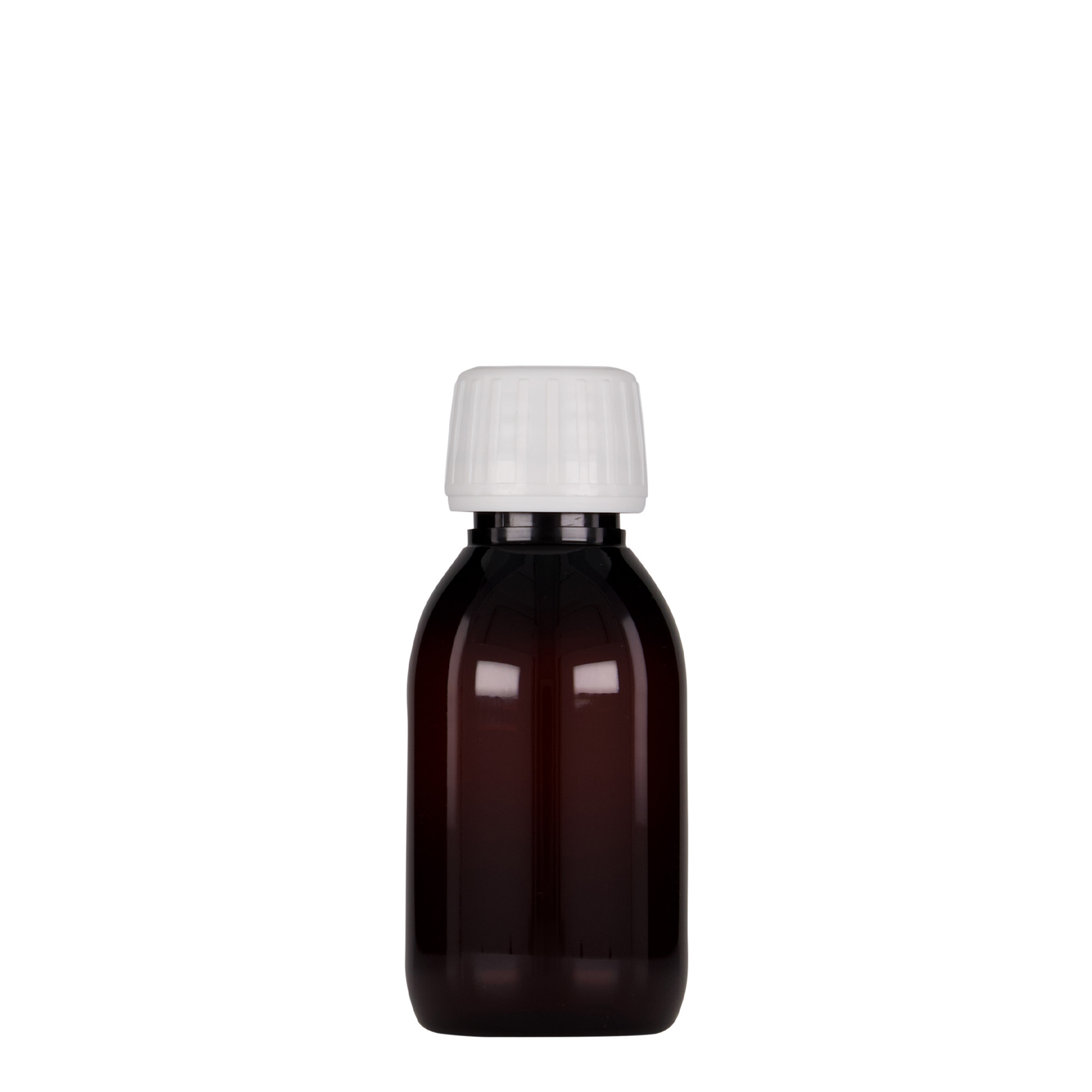 100 ml sticlă medicală PET, maro, plastic, gura: PP 28 100 ml sticlă medicală PET, maro, plastic, gura: PP 28