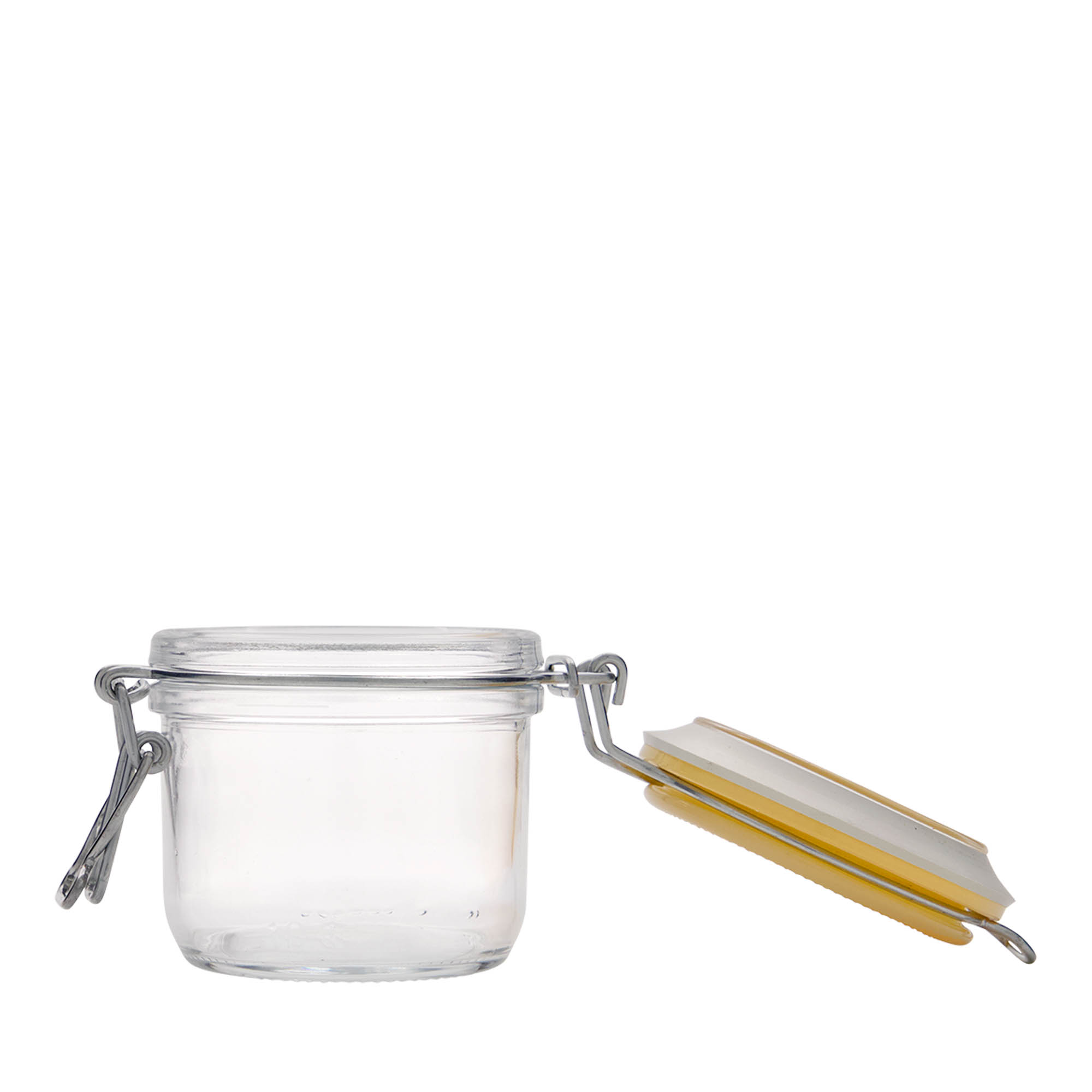 200 ml borcan cu clemă metalică „Fido”, galben, gura: închidere cu clemă metalică 200 ml borcan cu clemă metalică „Fido”, galben, gura: închidere cu clemă metalică