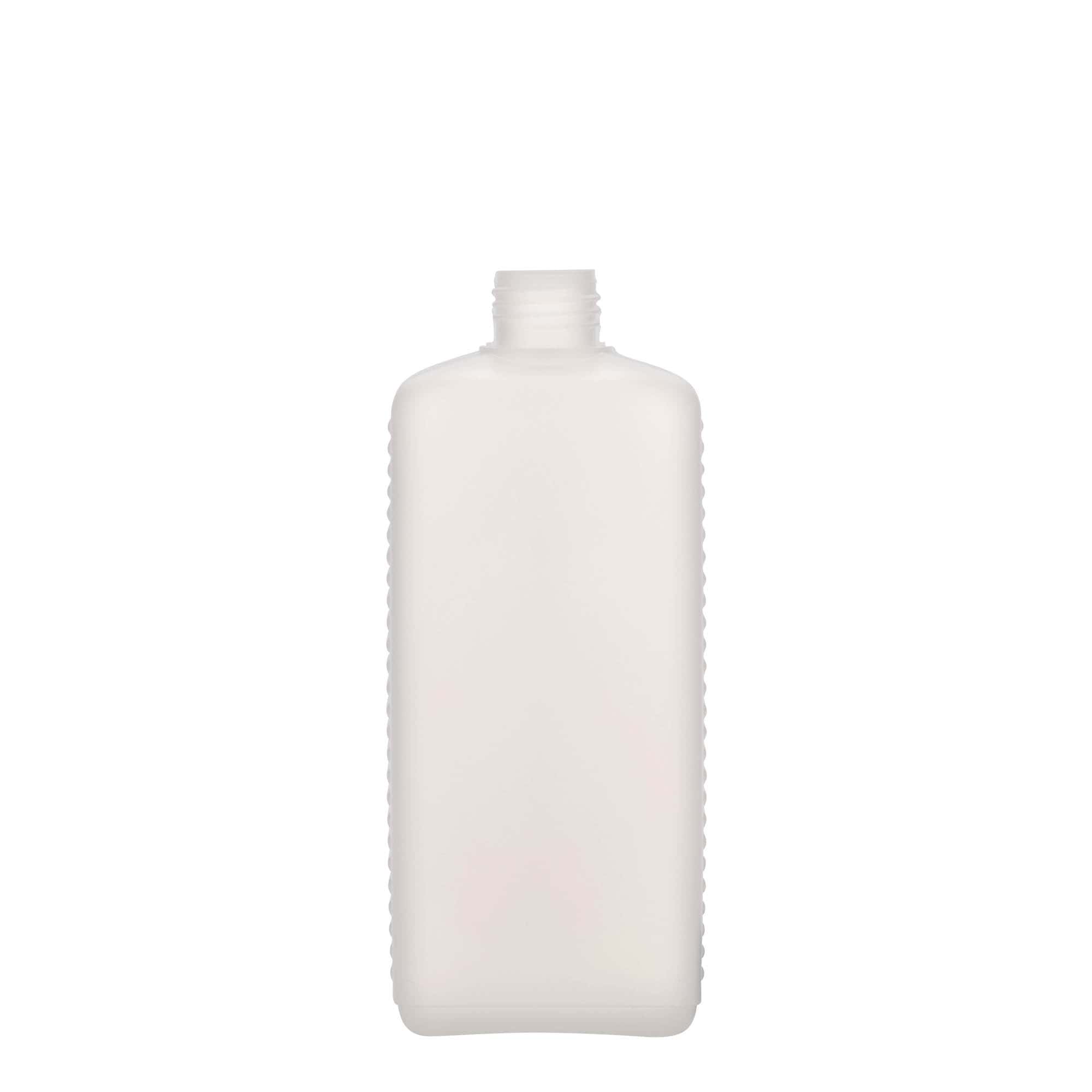 Bidon de 500 ml, dreptunghiular, plastic HDPE, natural, gura: DIN 25 EPE Bidon de 500 ml, dreptunghiular, plastic HDPE, natural, gura: DIN 25 EPE