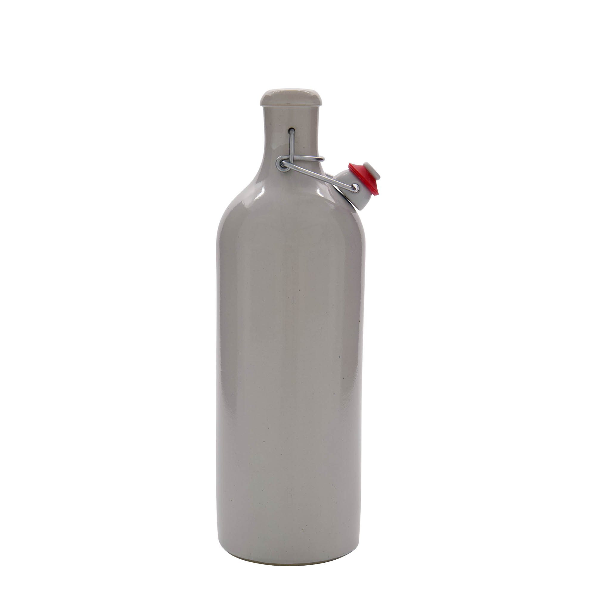 750 ml ulcior de lut, ceramică, alb, gura: capac cu clemă