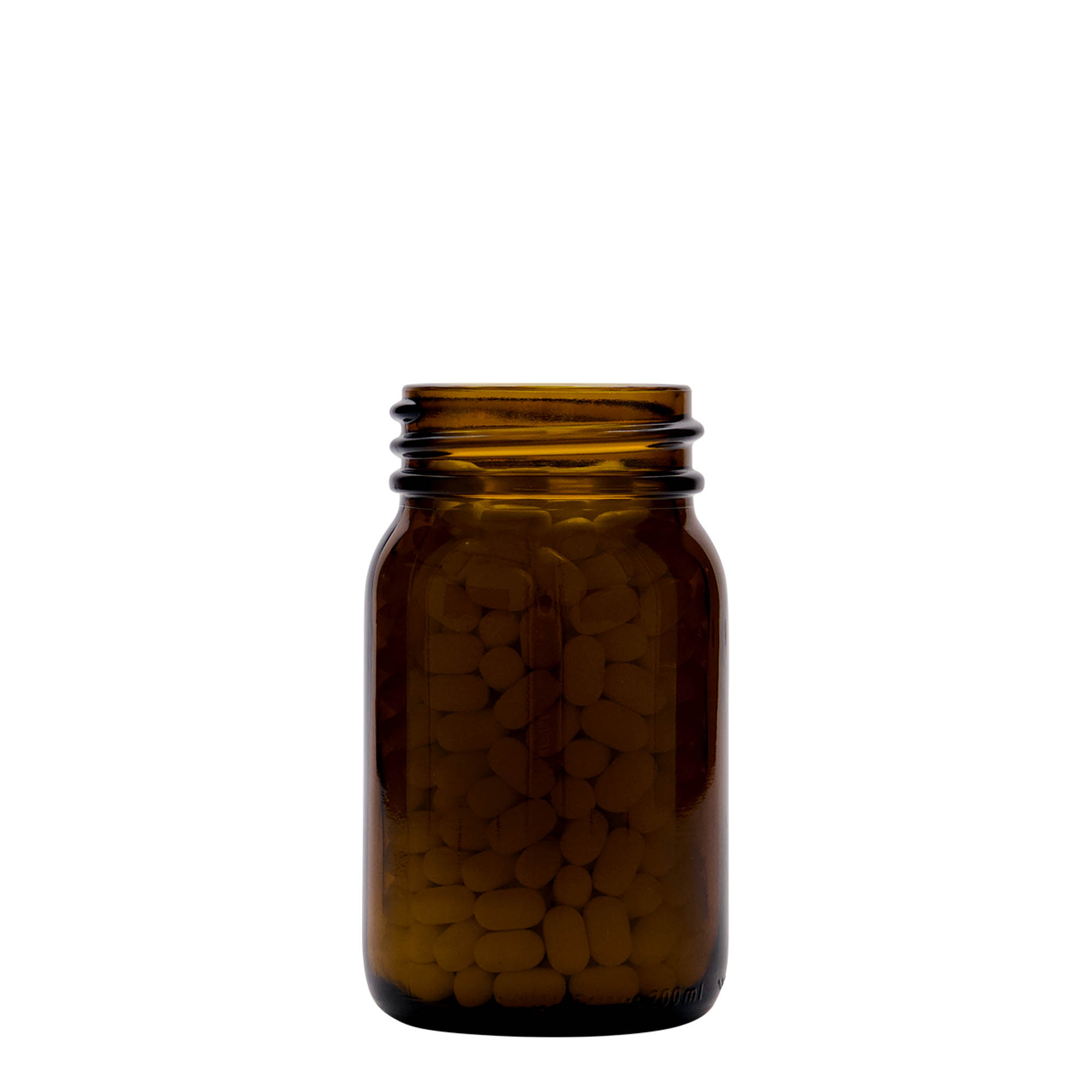 200 ml borcan cu gât larg, maro, gură: DIN 55