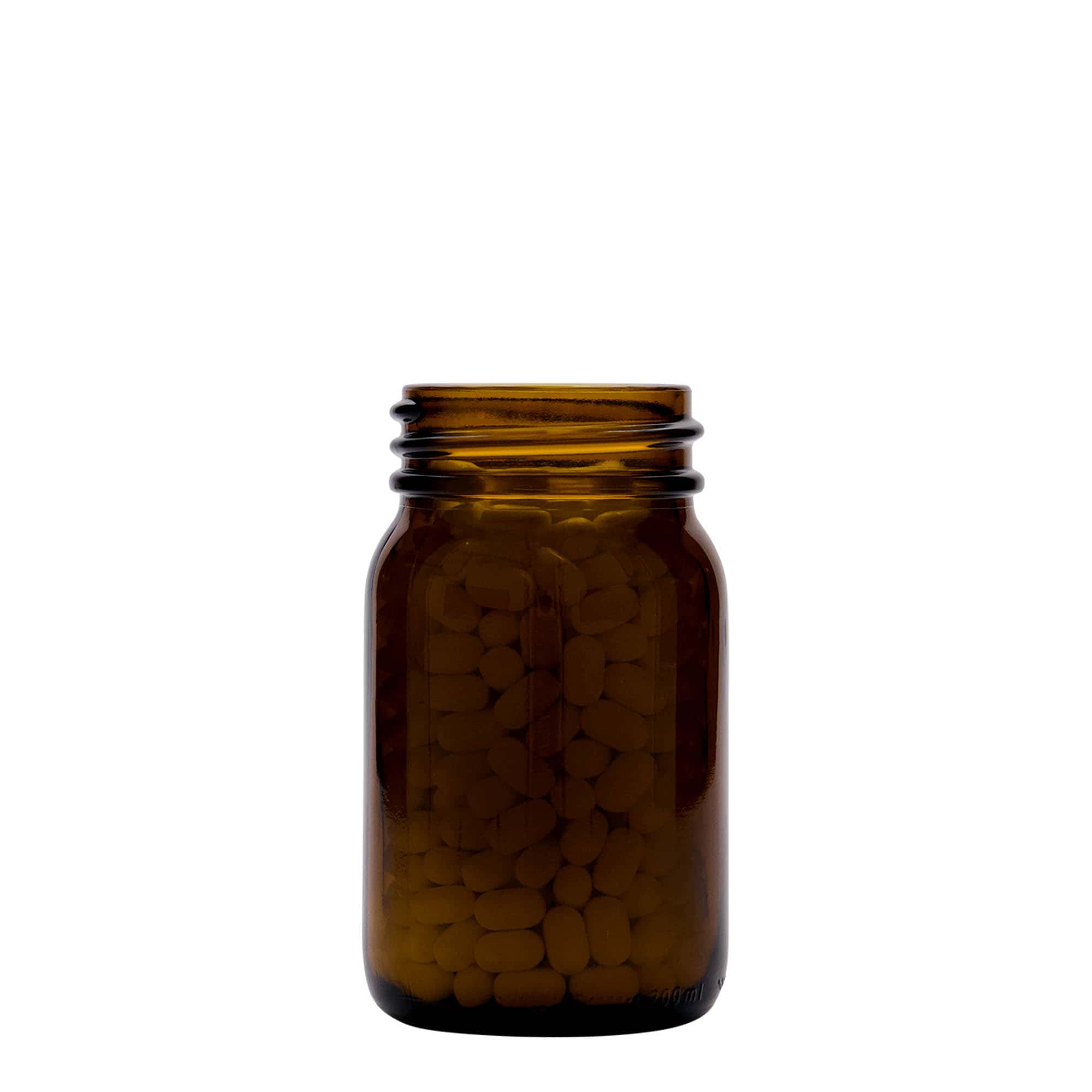 200 ml borcan cu gât larg, maro, gură: DIN 55