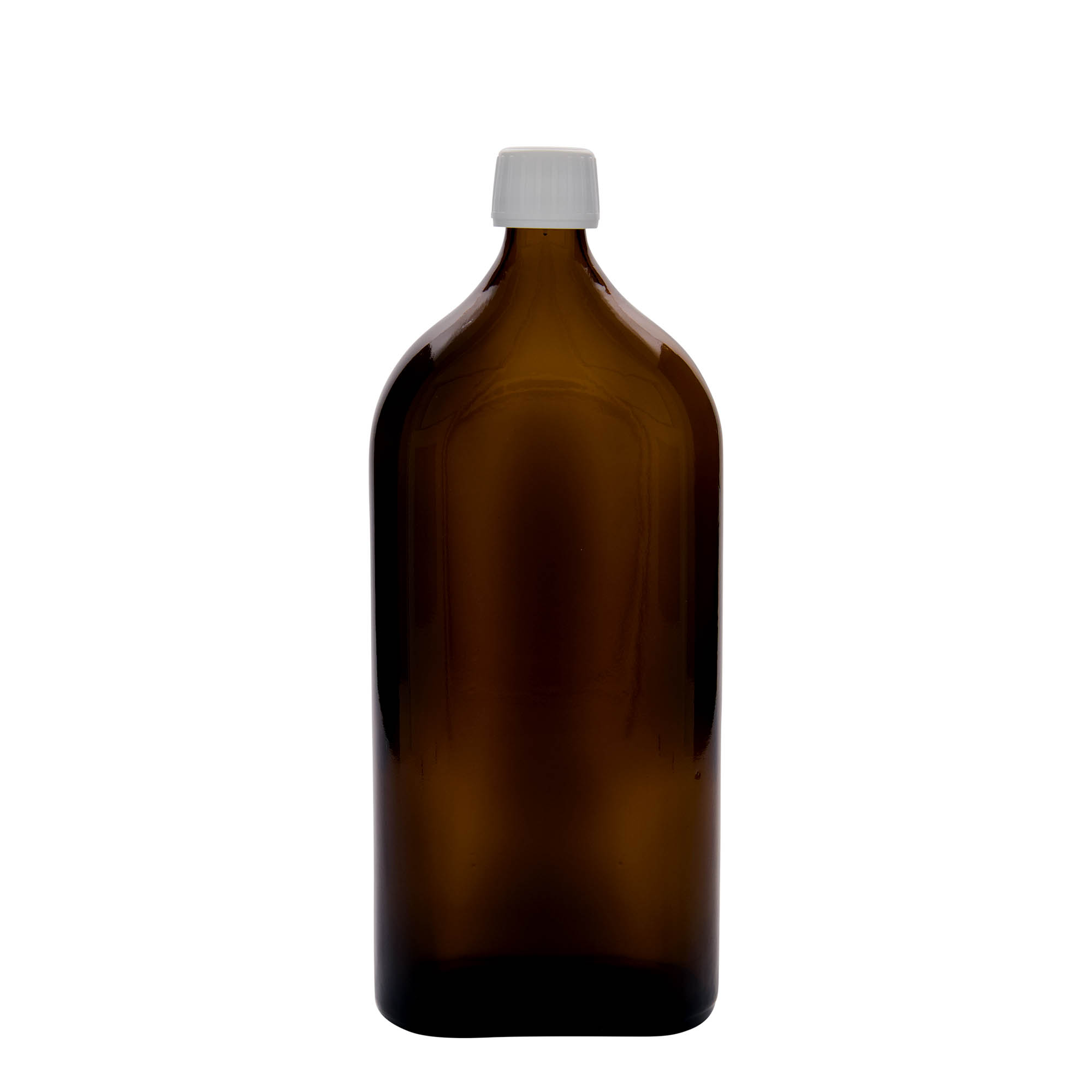 1.000 ml sticlă medicală Meplat, ovală, sticlă, maro, gura: PP 28 1.000 ml sticlă medicală Meplat, ovală, sticlă, maro, gura: PP 28