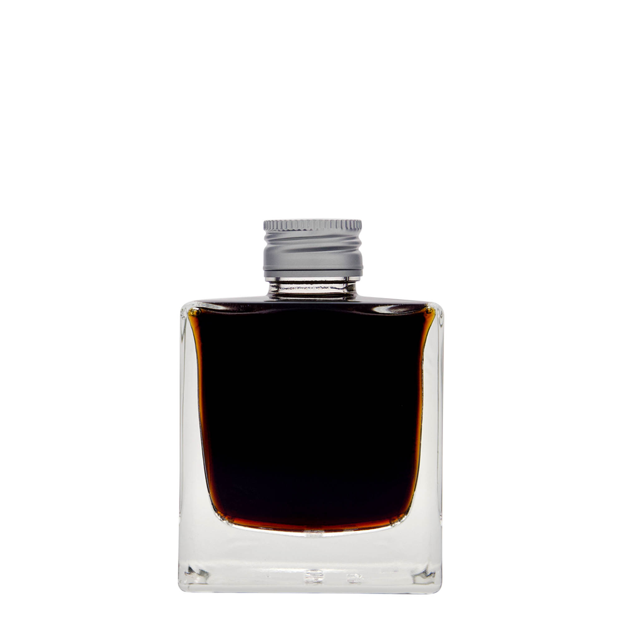 Sticlă de 200 ml „Cube”, pătrată, gura: PP 28 Sticlă de 200 ml „Cube”, pătrată, gura: PP 28