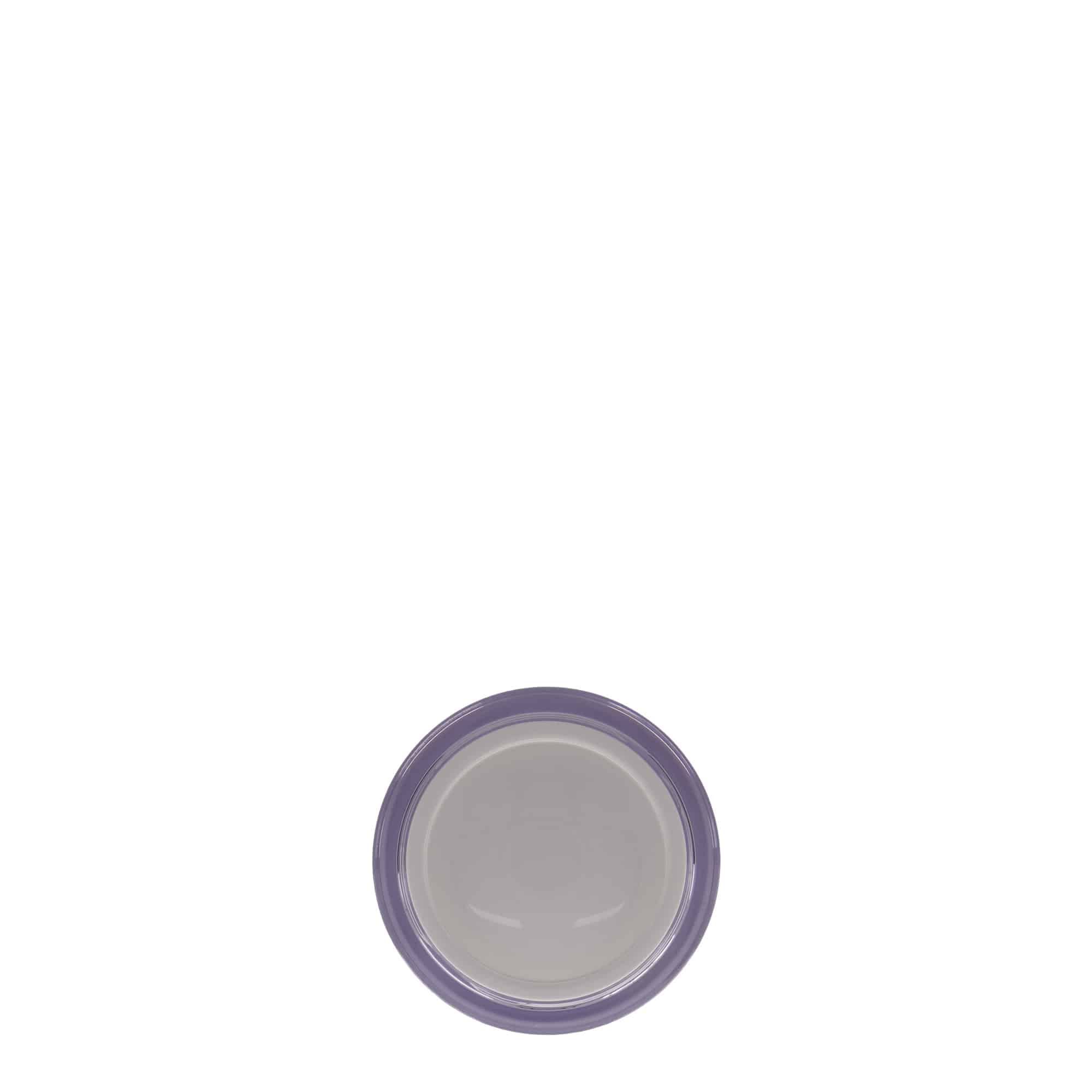 50 ml borcan, plastic SAN, alb, gura: capac cu filet