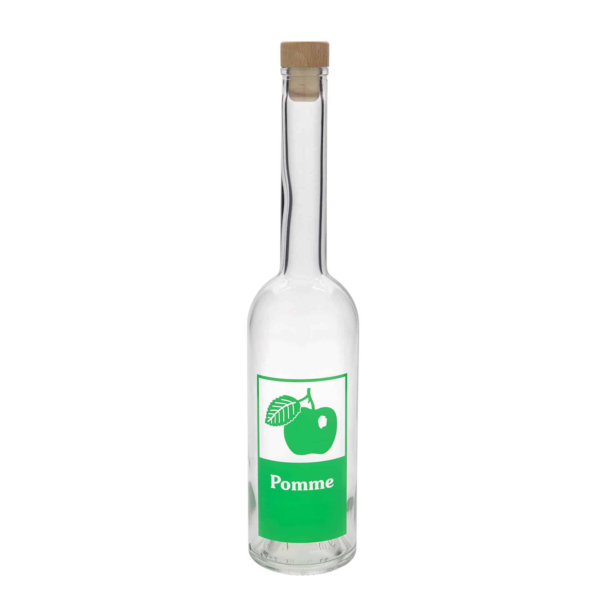 Sticlă de sticlă de 500 ml 'Opera', motiv: Măr, gât: plută