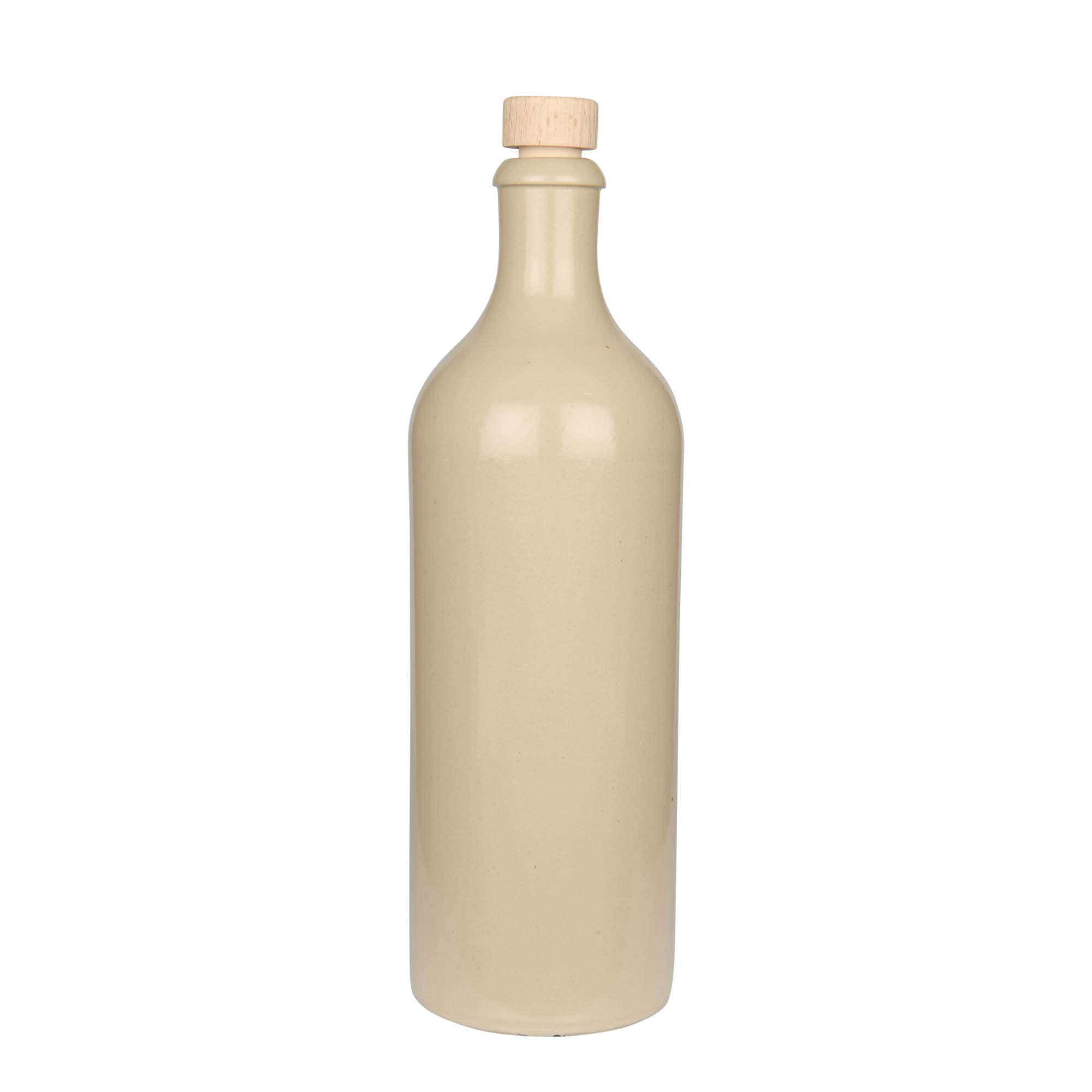 750 ml ulcior de lut, ceramică, bej, gură: dop de plută