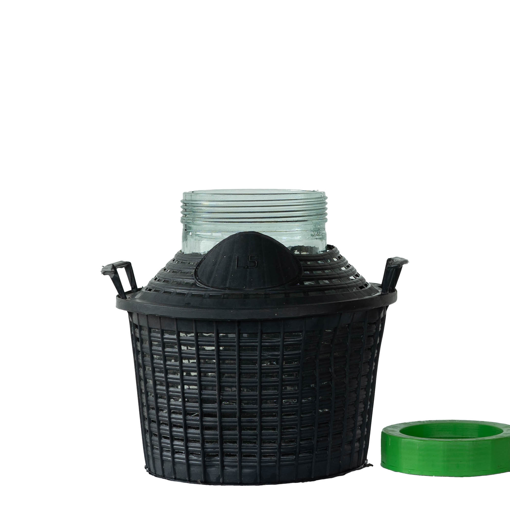 Butelie cu balon de 5 l, gât larg, sticlă, gură: capac cu filet Butelie cu balon de 5 l, gât larg, sticlă, gură: capac cu filet