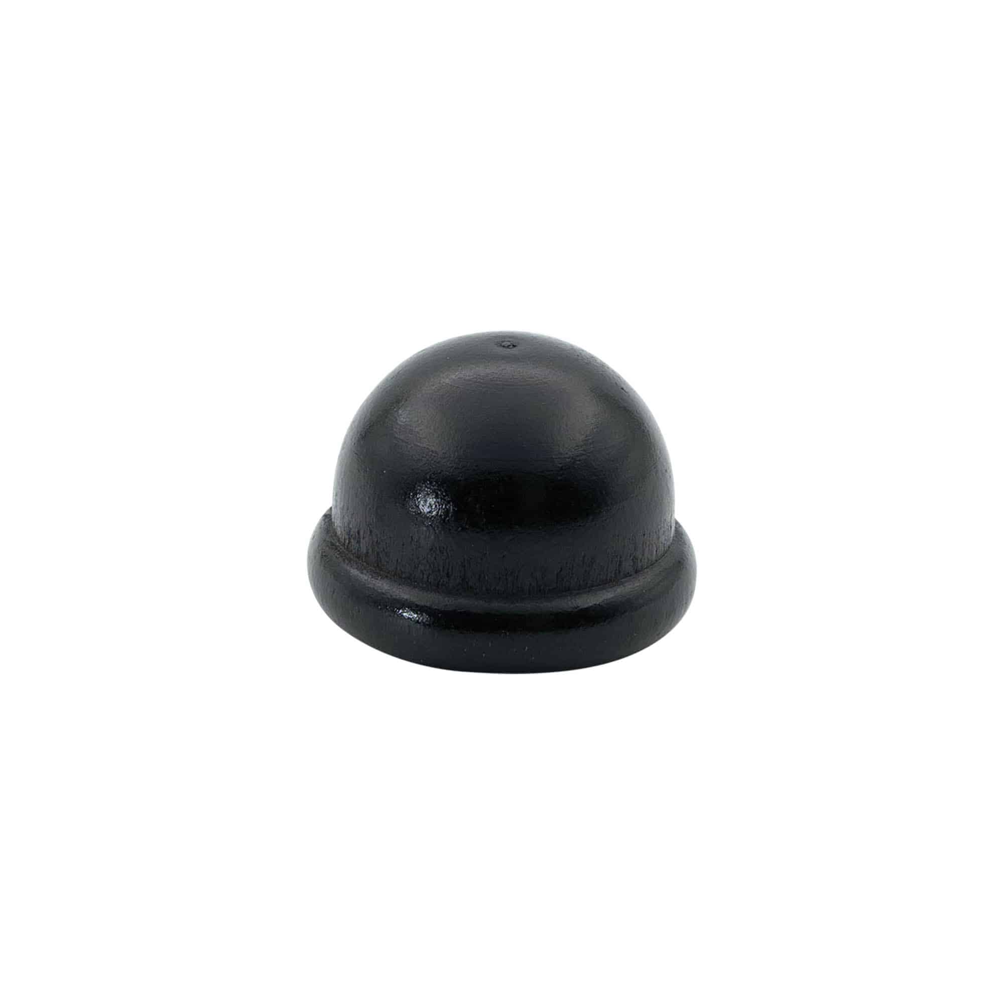 Dop cu mâner 19 mm „Pepene”, lemn/PE, negru, pentru gură: dop