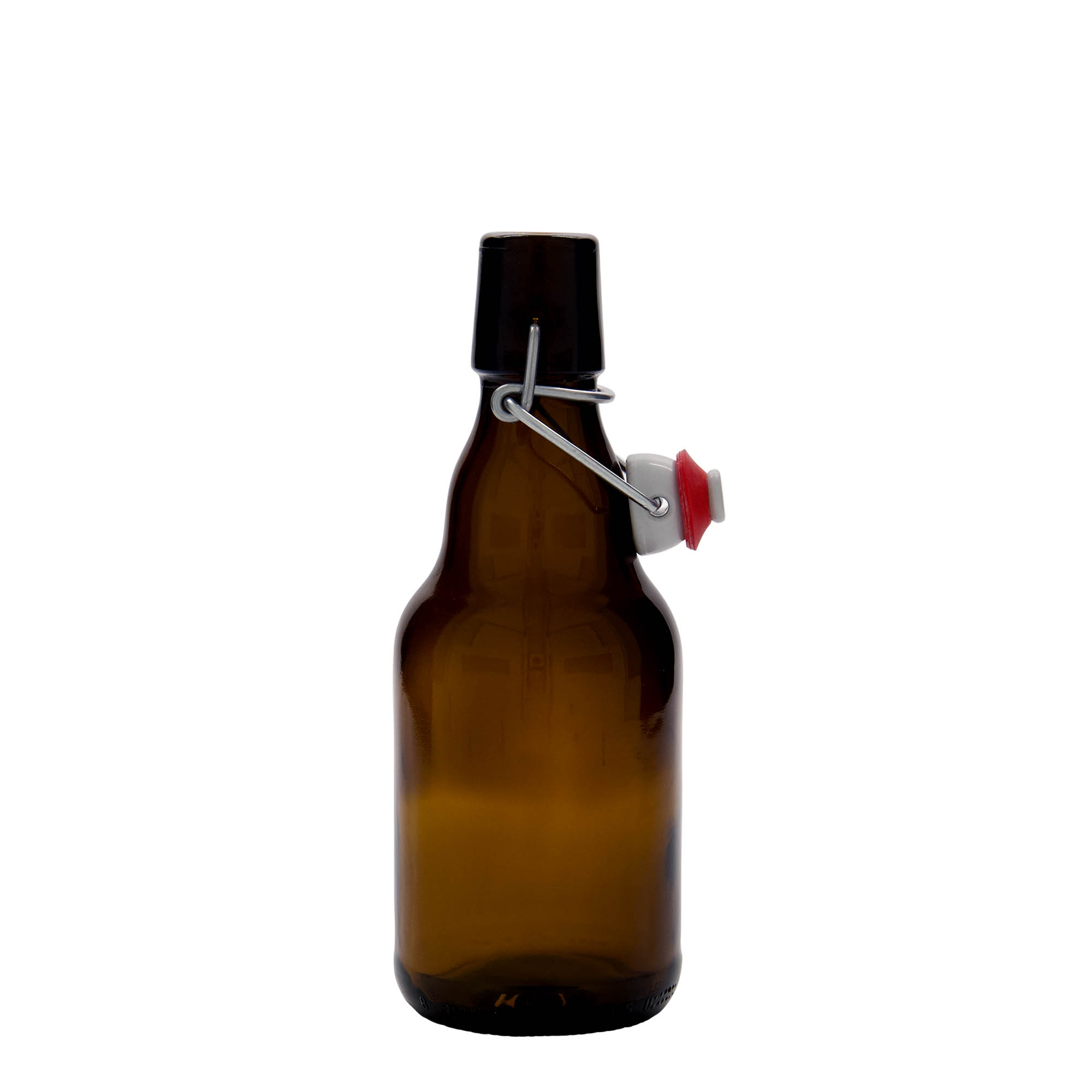 Sticlă de bere 330 ml „Steinie”, sticlă, maro, gât: capac cu clemă