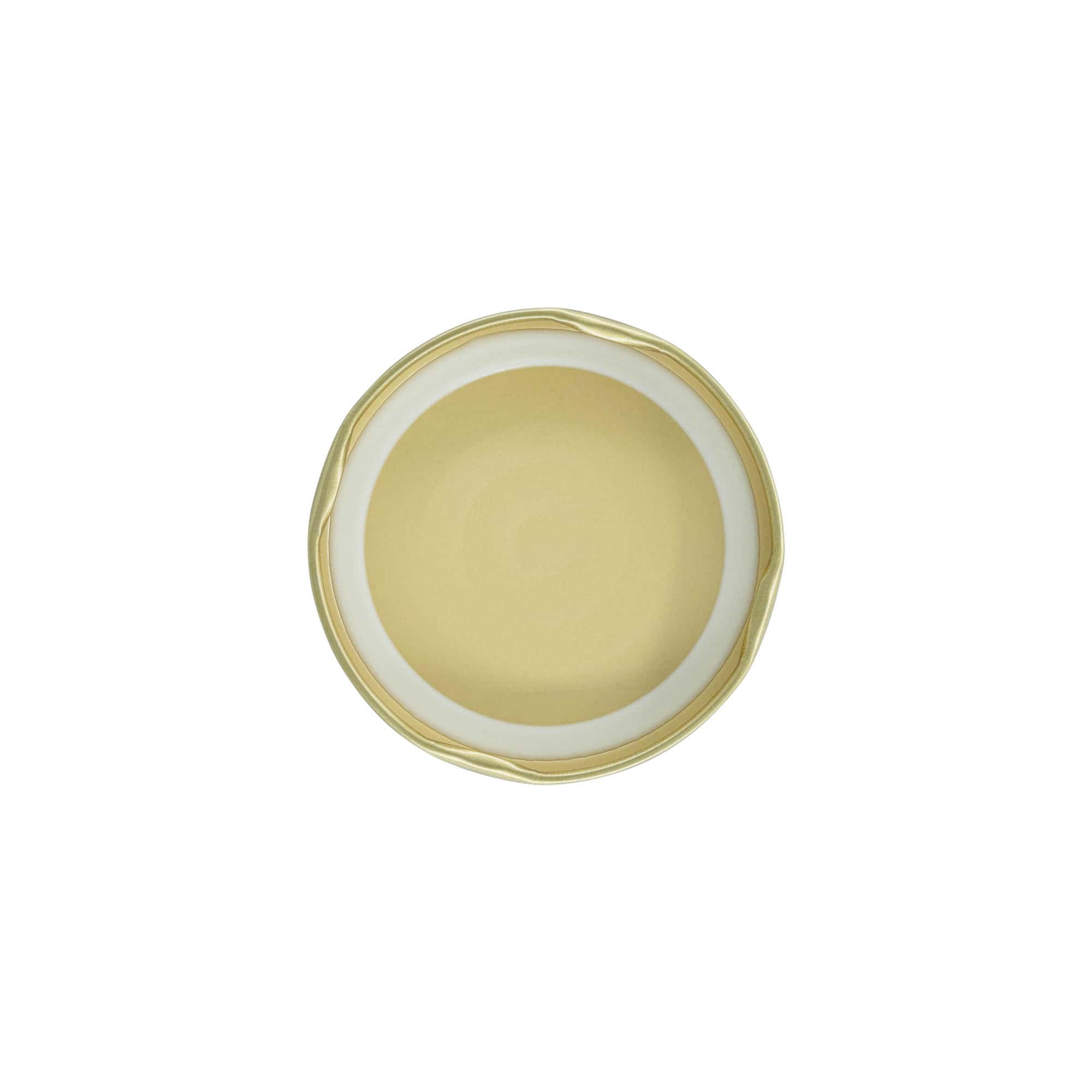 Capac Twist-Off, tablă albă, auriu, pentru gura: TO 66