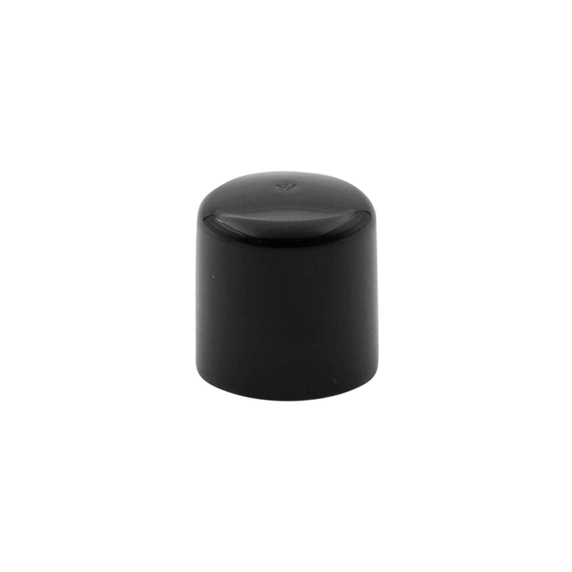 Capac cu filet cu inserție pentru seringă, plastic PP, negru, pentru gura: 24/410 Capac cu filet cu inserție pentru seringă, plastic PP, negru, pentru gura: 24/410