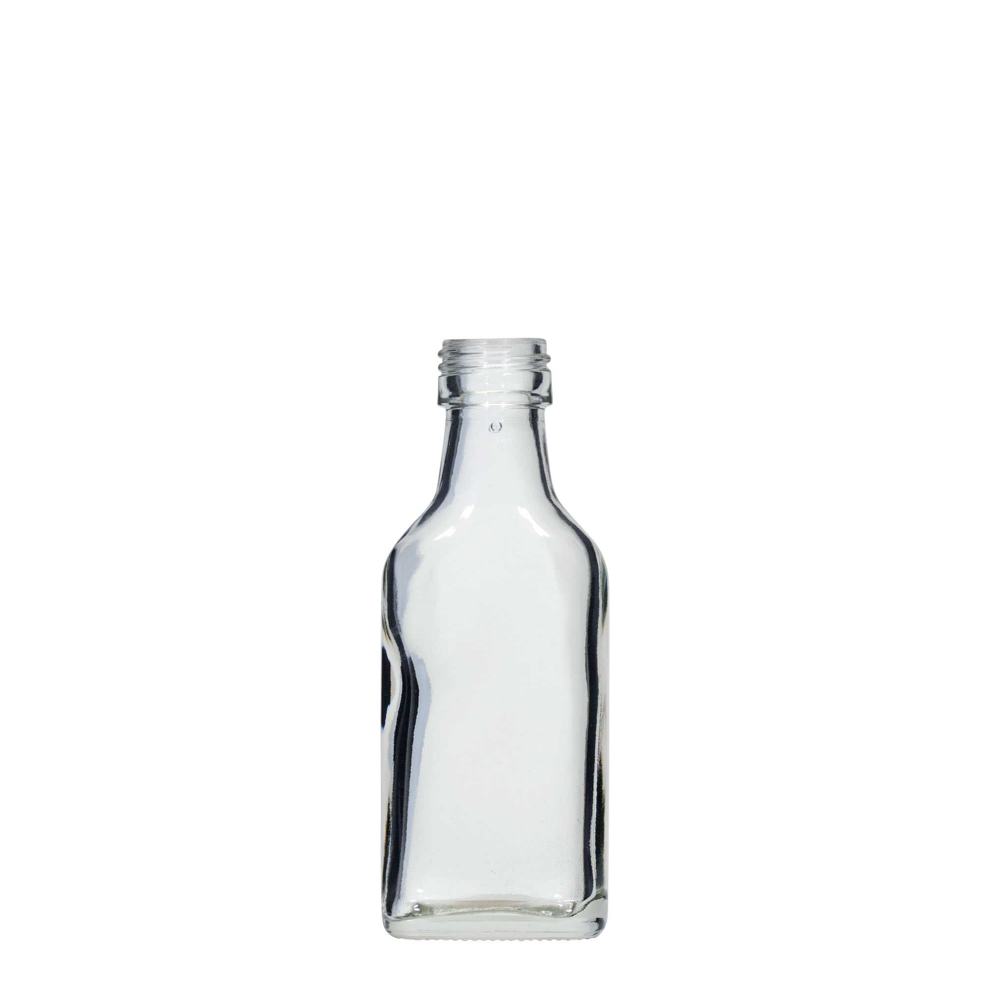 Sticluță de buzunar de 40 ml, dreptunghiulară, gura: PP 22 Sticluță de buzunar de 40 ml, dreptunghiulară, gura: PP 22