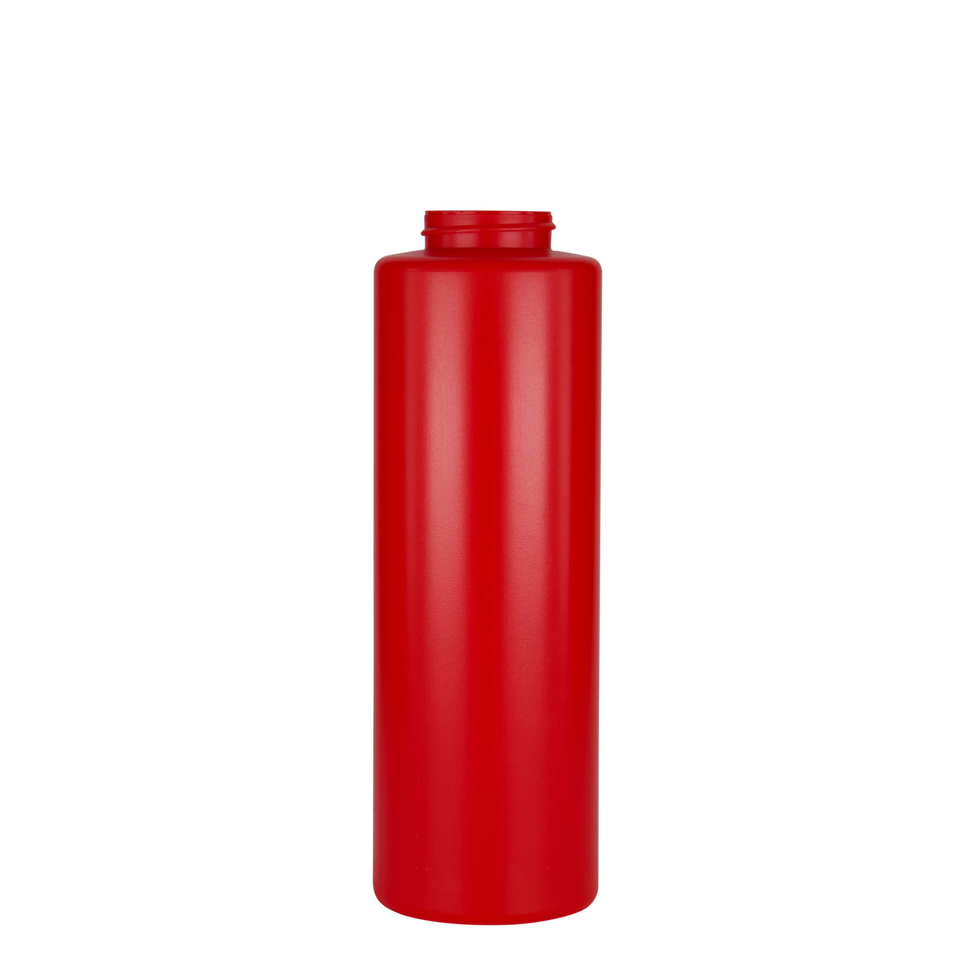Sticlă pentru sos de 500 ml, plastic LDPE, roșu, gura: 38/400 Sticlă pentru sos de 500 ml, plastic LDPE, roșu, gura: 38/400