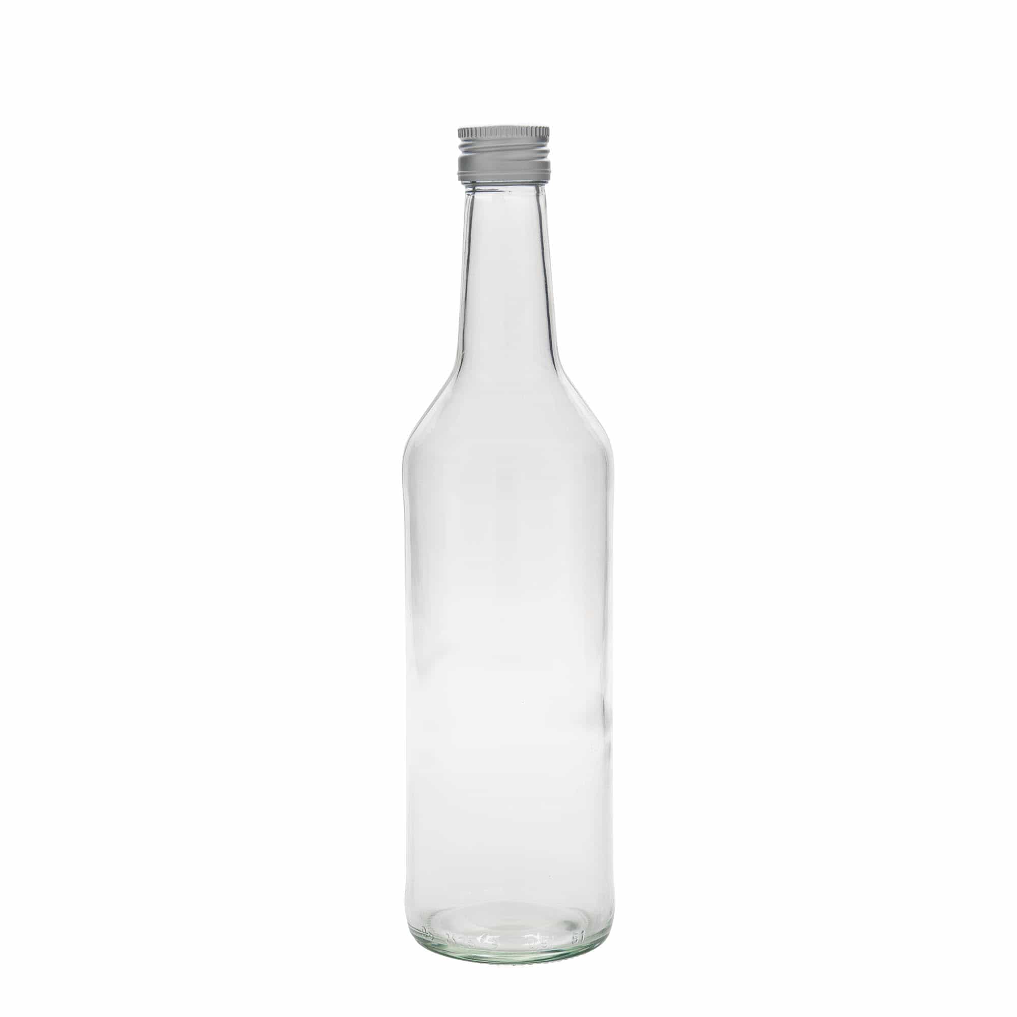 Sticlă de sticlă de 500 ml, gât drept, deschidere: PP 28 Sticlă de sticlă de 500 ml, gât drept, deschidere: PP 28