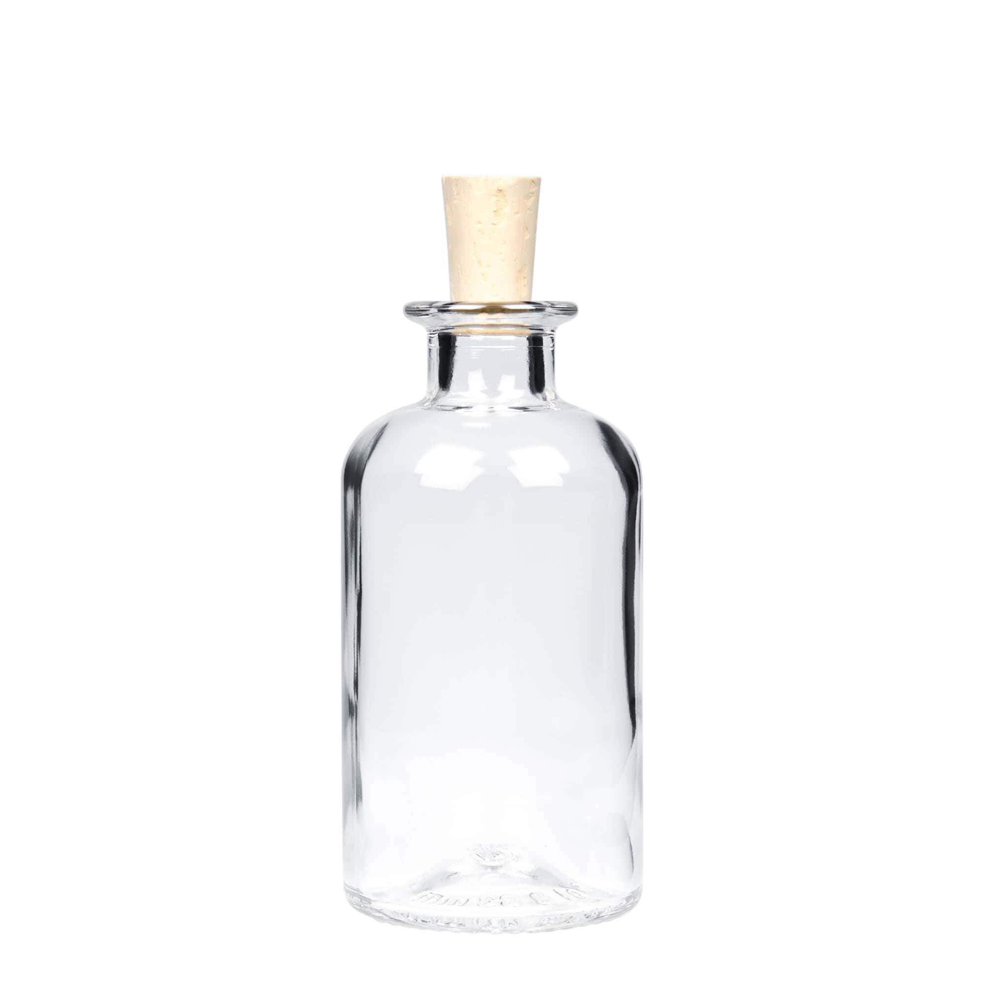 Sticlă de sticlă de 250 ml pentru farmacist, gura: dop de plută