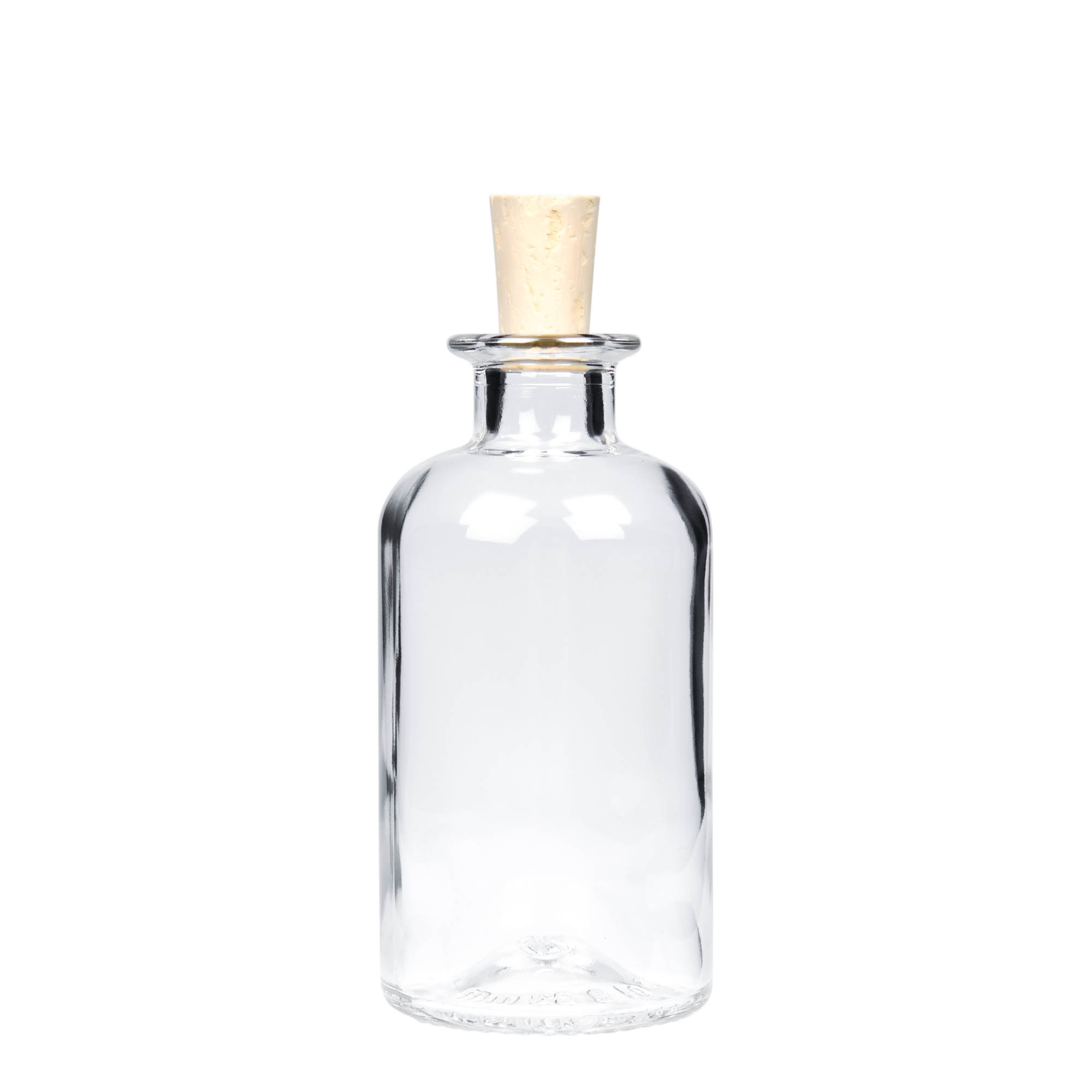 Sticlă de sticlă de 250 ml pentru farmacist, gura: dop de plută Sticlă de sticlă de 250 ml pentru farmacist, gura: dop de plută