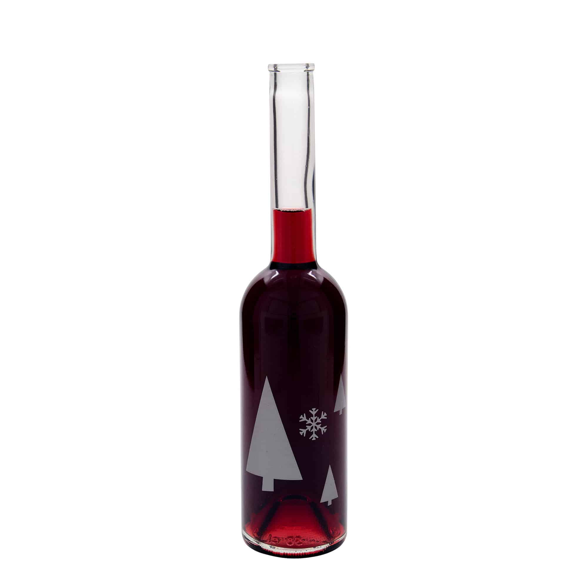 Sticlă de sticlă de 500 ml „Opera”, motiv: fulgi de zăpadă, gura: dop de plută