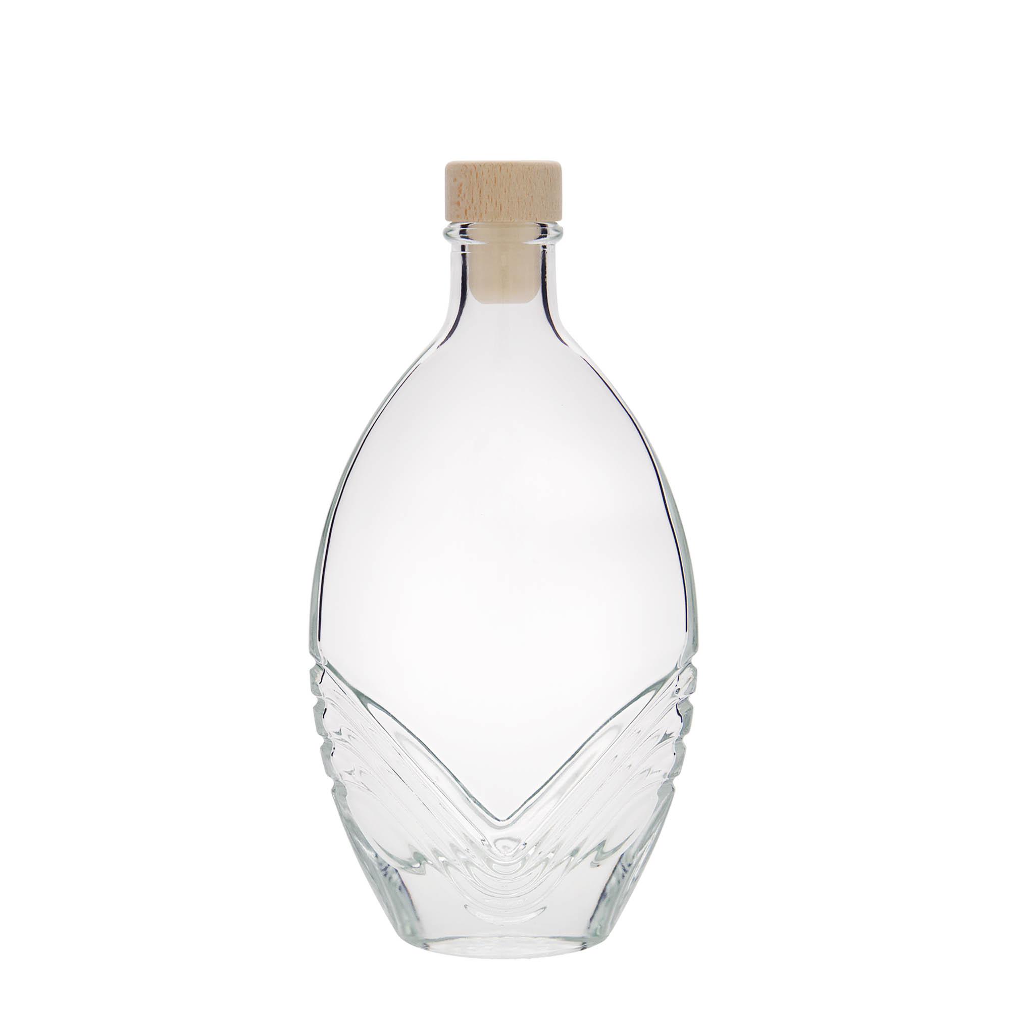 Sticlă de sticlă de 200 ml „Florence”, ovală, gura: dop de plută