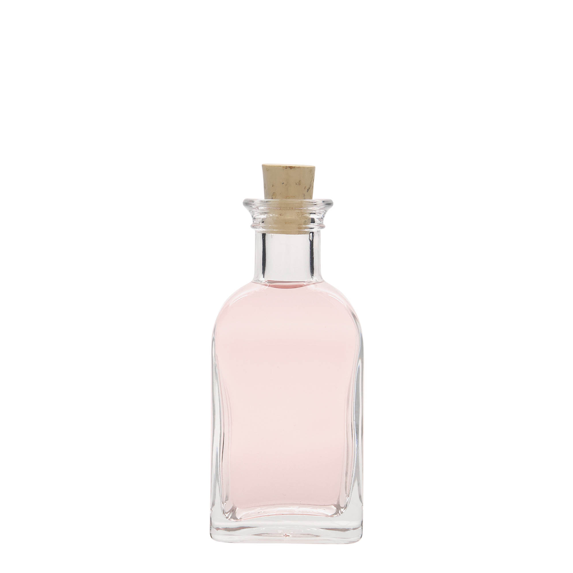 Sticlă de 100 ml, formă pătrată, Apotheker Carré, gură: dop de plută