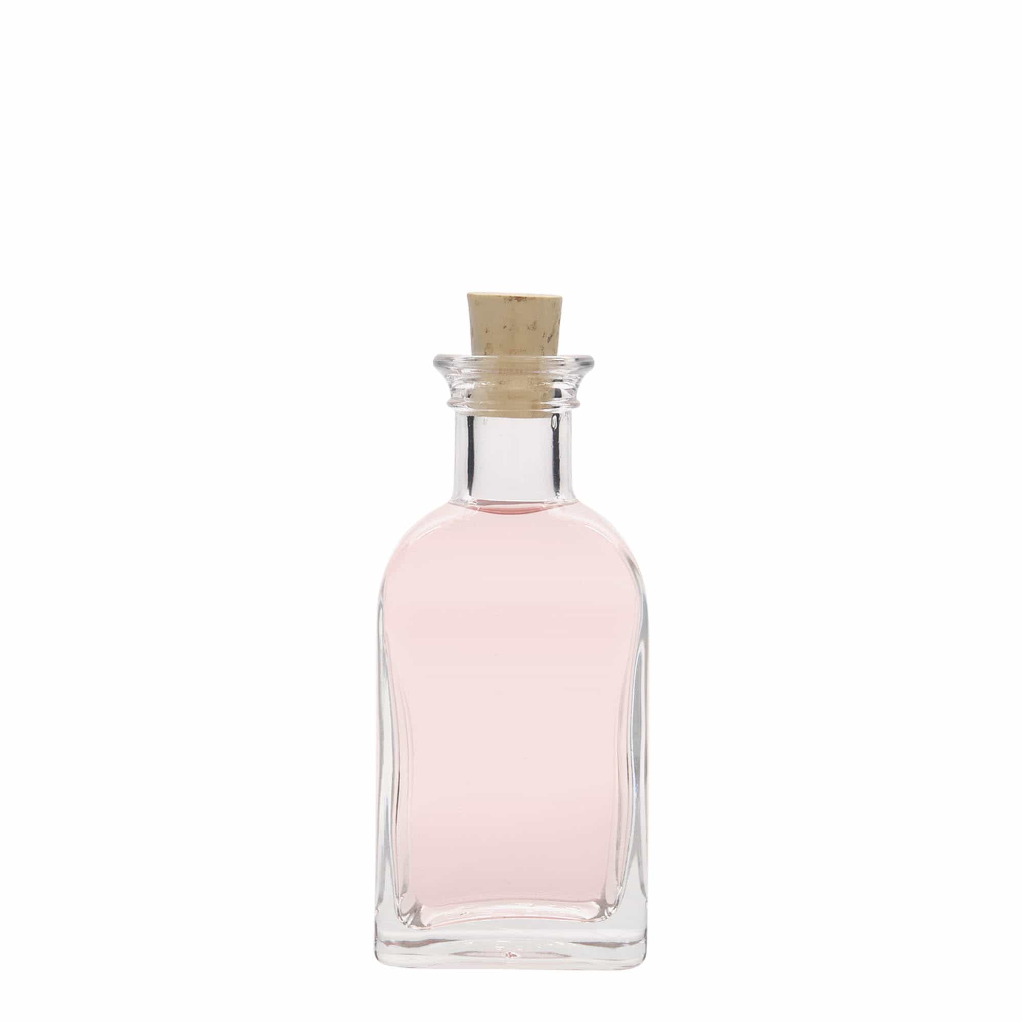 Sticlă de 100 ml, formă pătrată, Apotheker Carré, gură: dop de plută