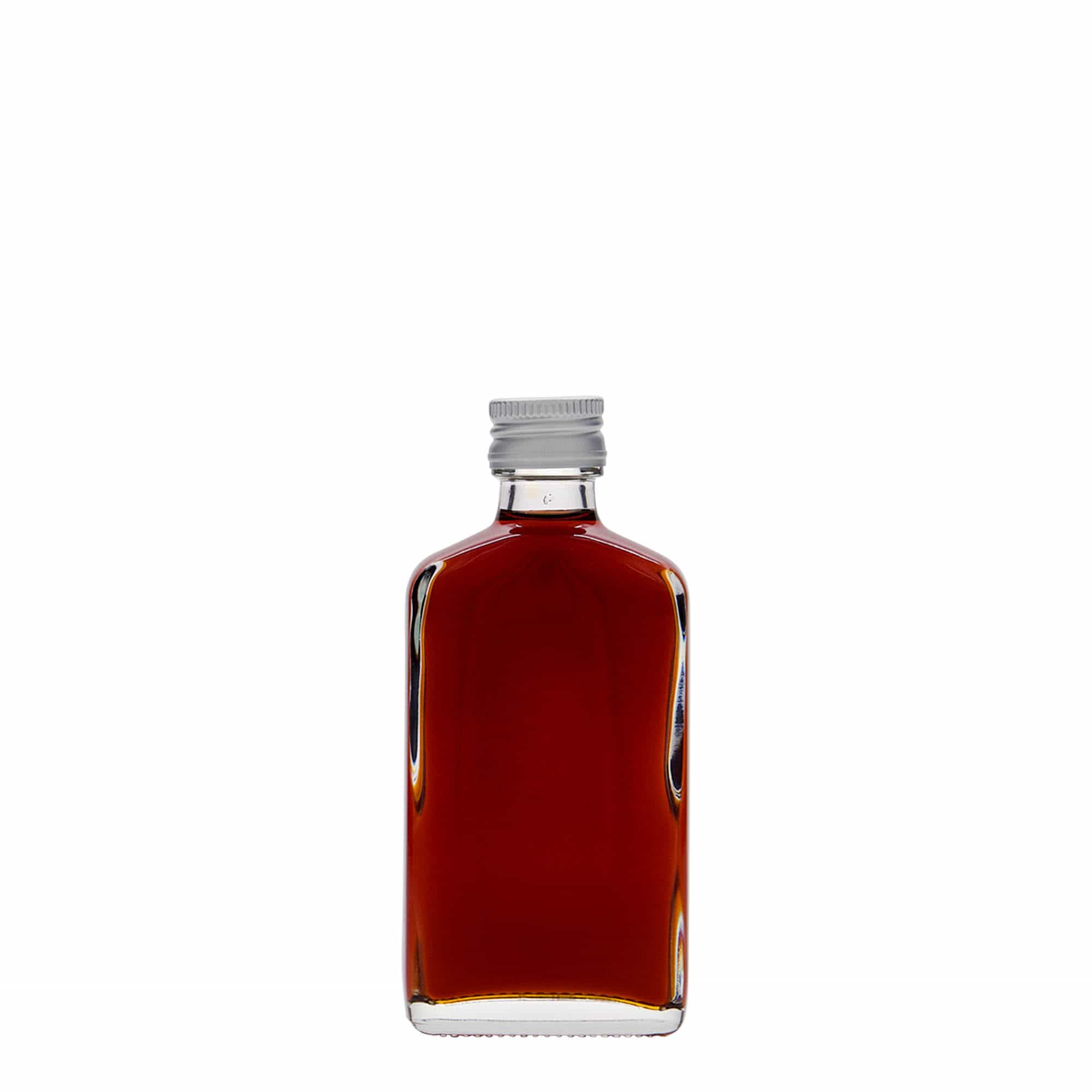 Flacon de buzunar de 50 ml, dreptunghiular, sticlă, gura: PP 18