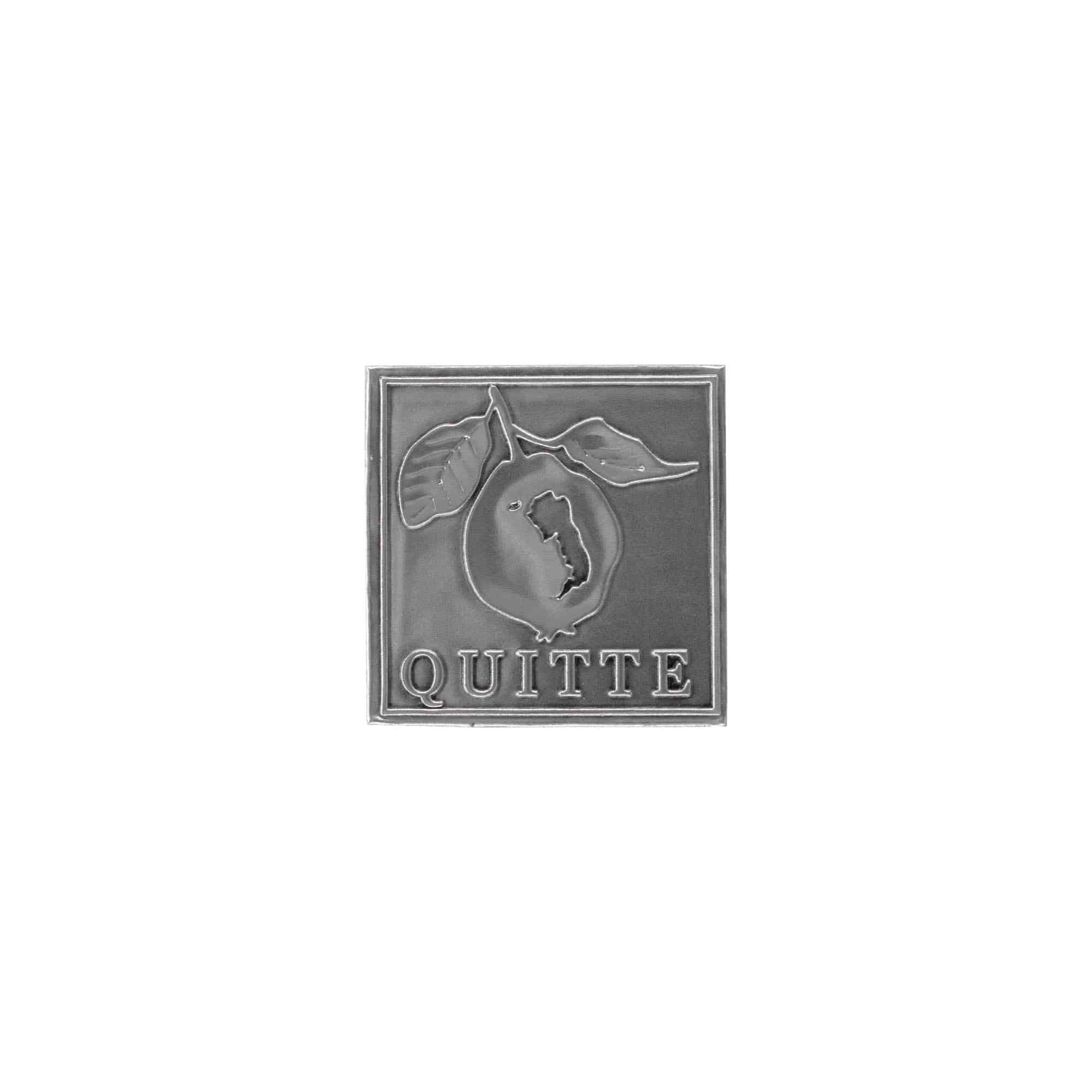 Etichetă pentru conserve „Gutui”, pătrată, metal, argintiu