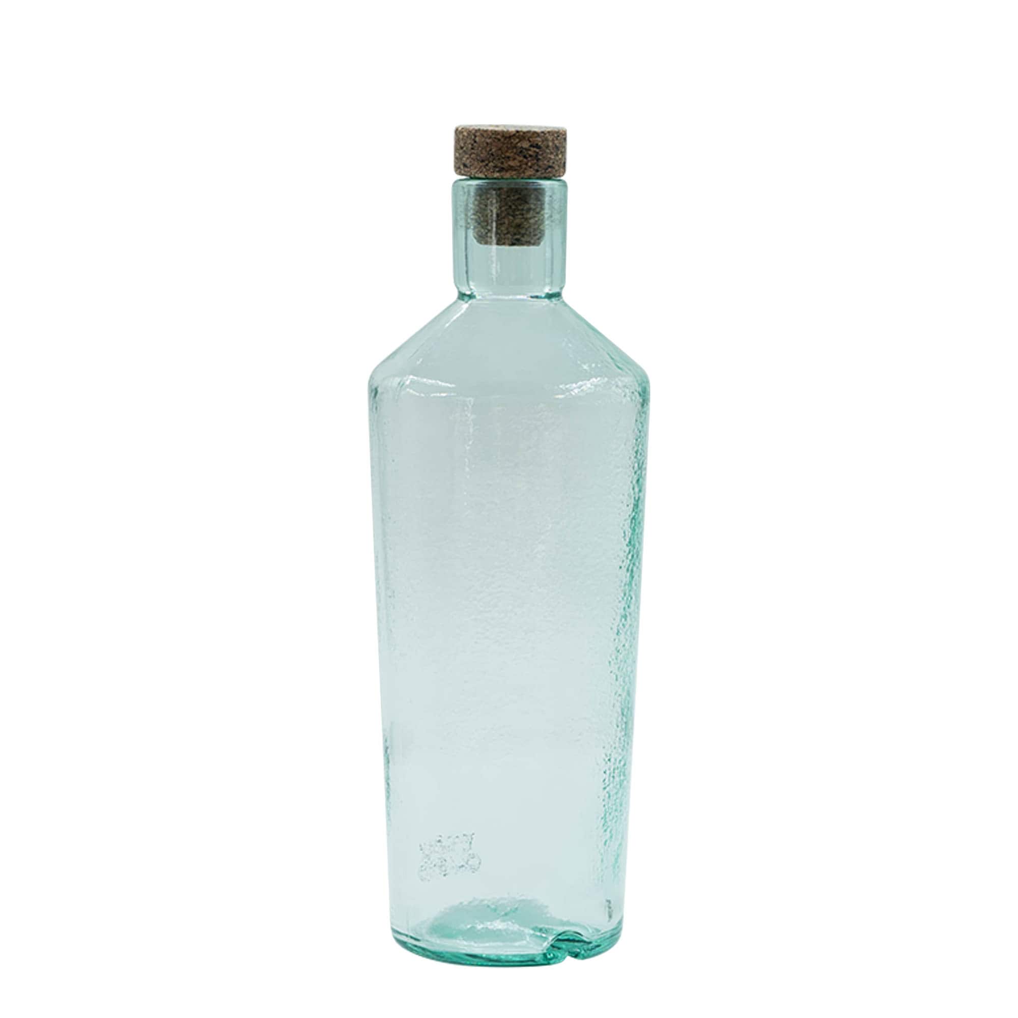 Sticlă din sticlă lucrată manual de 700 ml 'Primal', gura: dop de plută