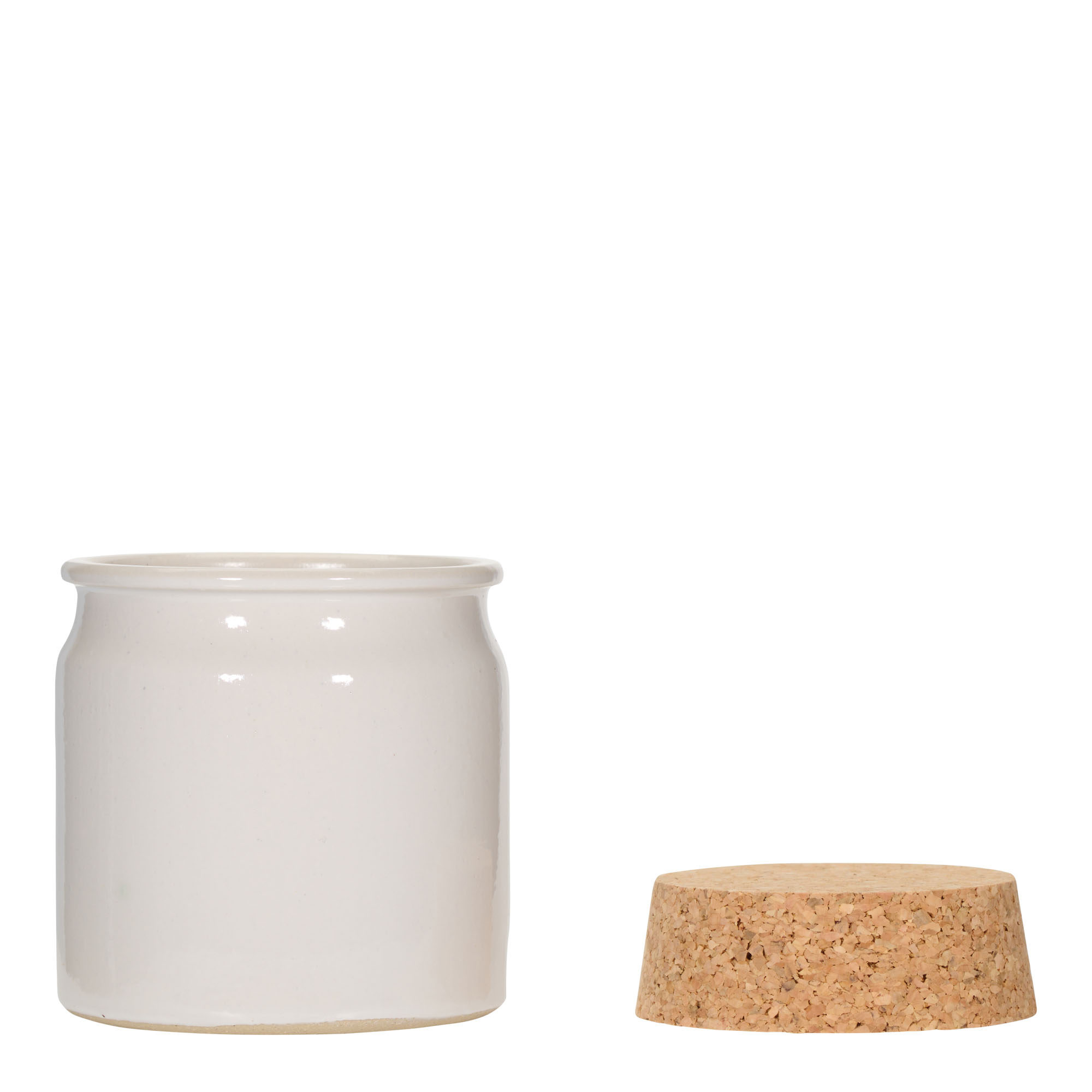 160 ml vas din ceramică de gresie, alb, gură: plută 160 ml vas din ceramică de gresie, alb, gură: plută
