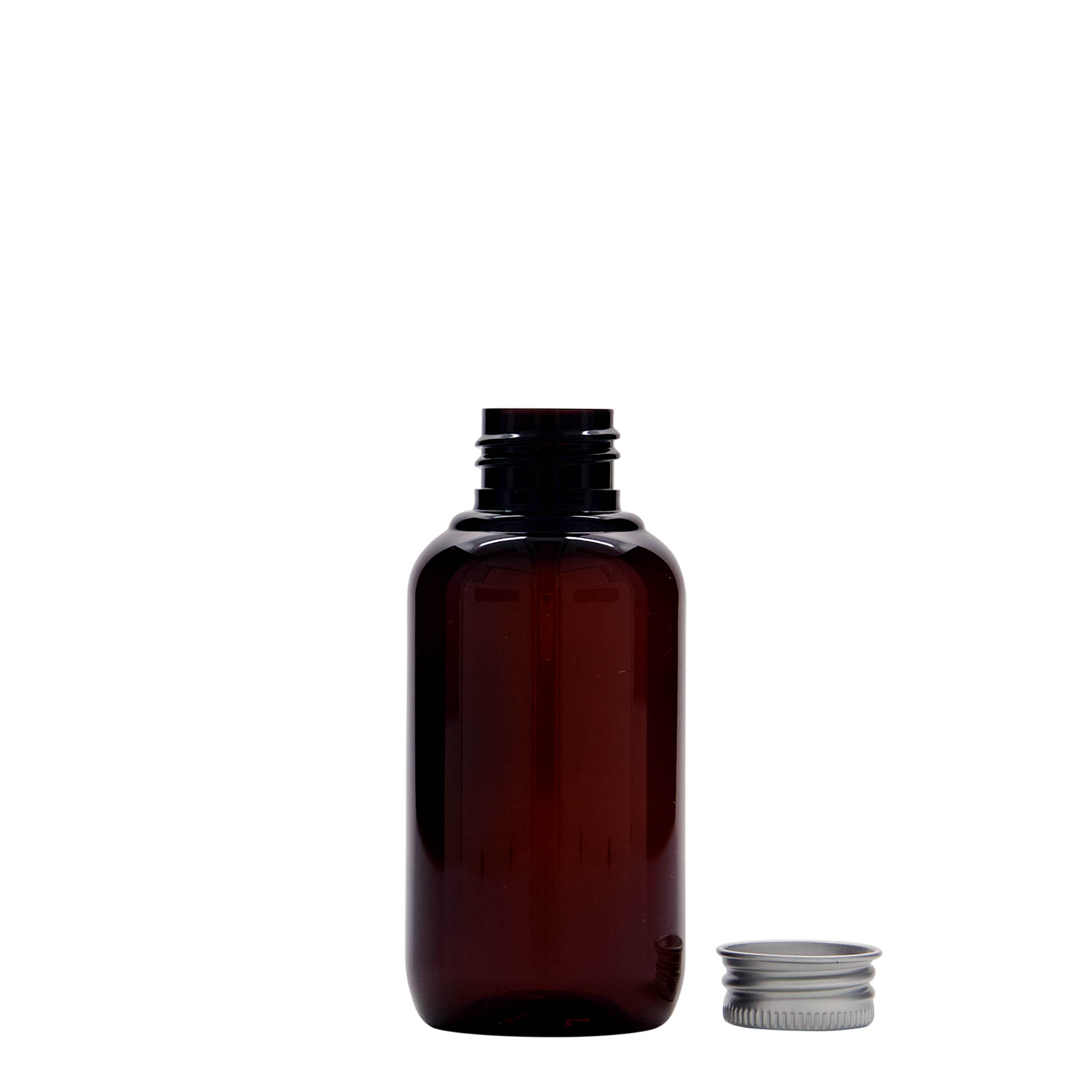 Sticlă din plastic reciclat de 100 ml „Victor's Best”, PCR, maro, gât: 24/410 Sticlă din plastic reciclat de 100 ml „Victor's Best”, PCR, maro, gât: 24/410