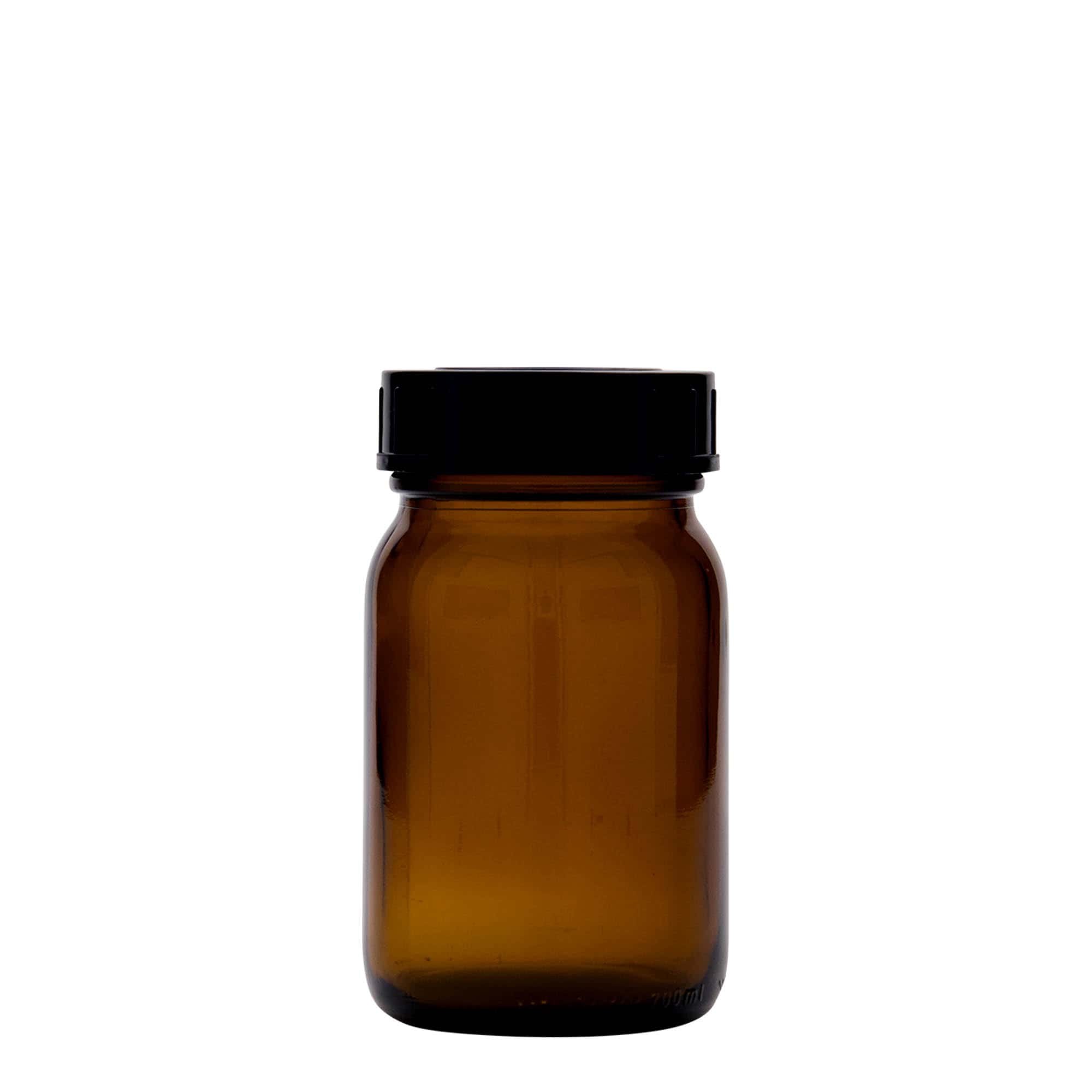 200 ml borcan cu gât larg, maro, gură: DIN 55