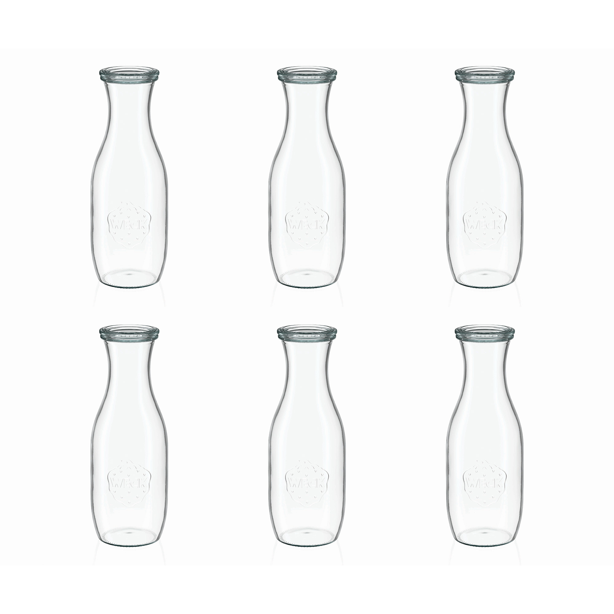 6x 1000 ml sticlă de suc WECK cu capac de sticlă RR 60