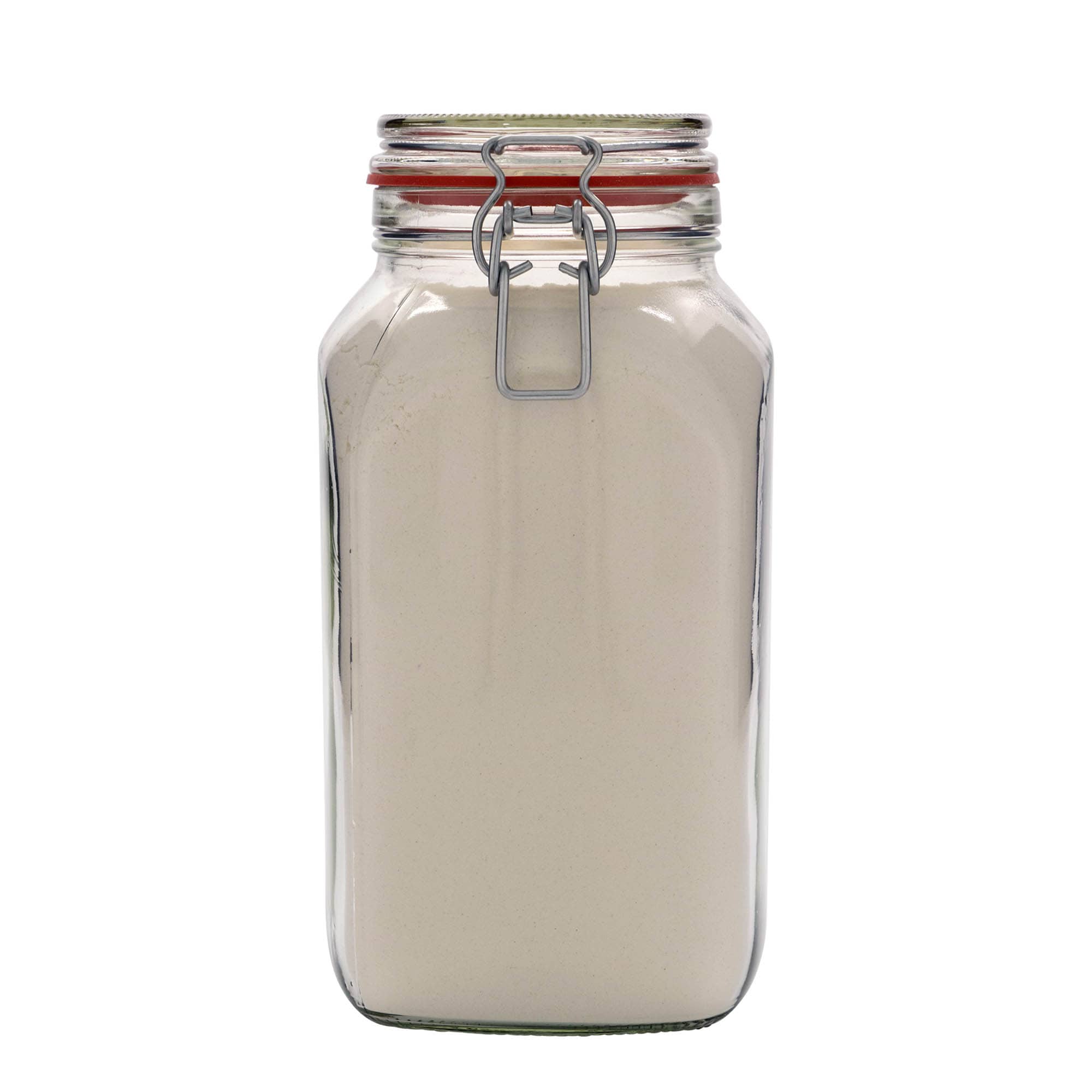 2.590 ml borcan cu clemă metalică #, pătrat, gura: închidere cu clemă metalică
