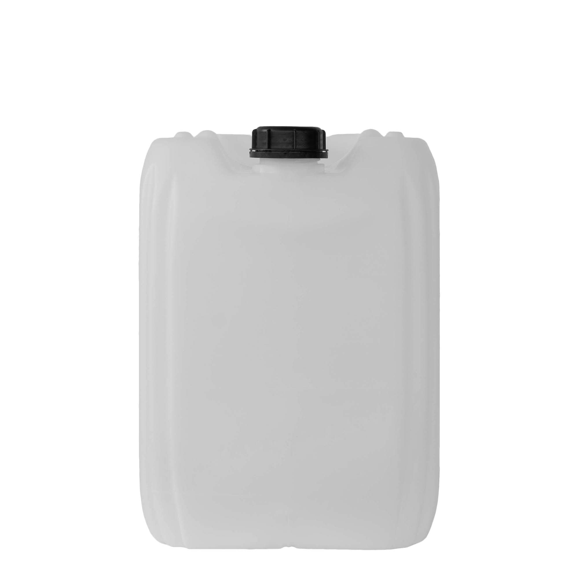 Canistră de 25 l, dreptunghiulară, plastic HDPE, natural, gura: ND 60