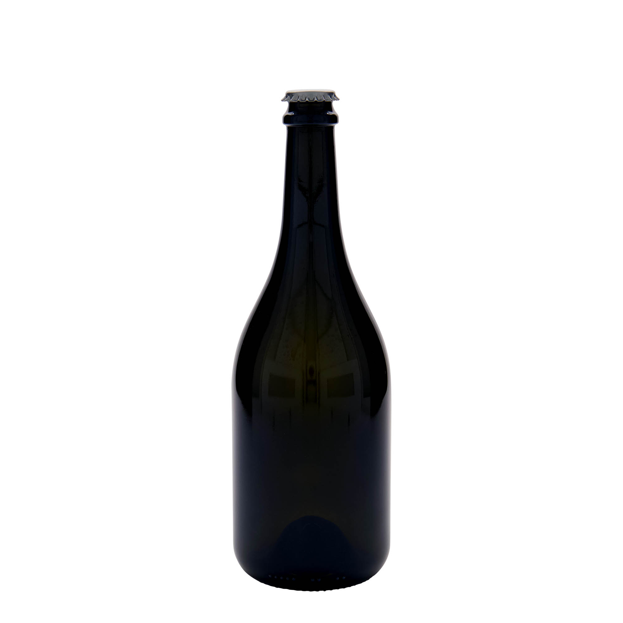 Sticlă de bere 750 ml „Horta”, sticlă, verde antichizat, gât: capac tip șurub (crown cap)