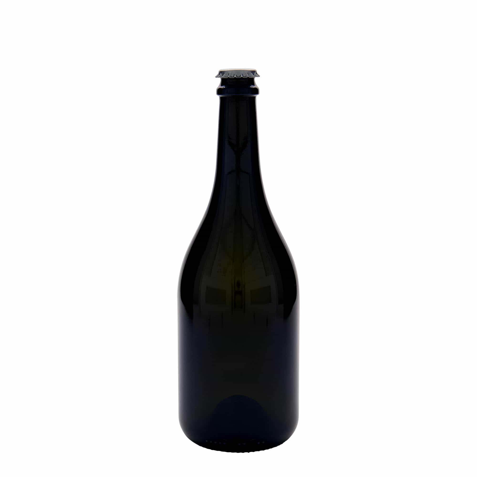 Sticlă de bere 750 ml „Horta”, sticlă, verde antichizat, gât: capac tip șurub (crown cap)