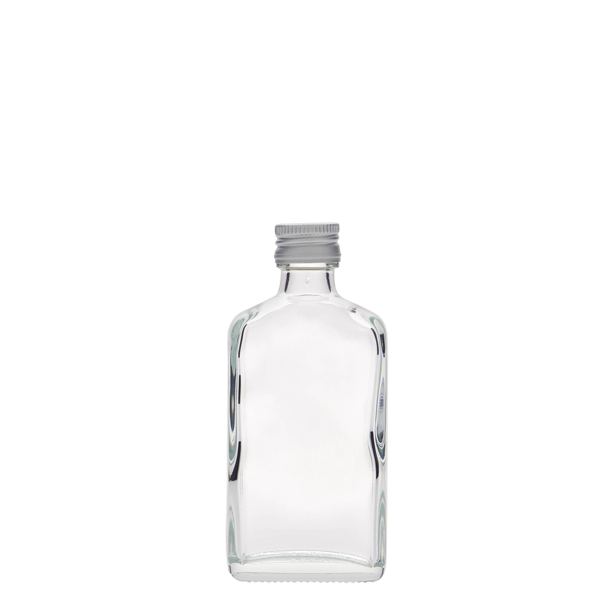 Flacon de buzunar de 50 ml, dreptunghiular, sticlă, gura: PP 18