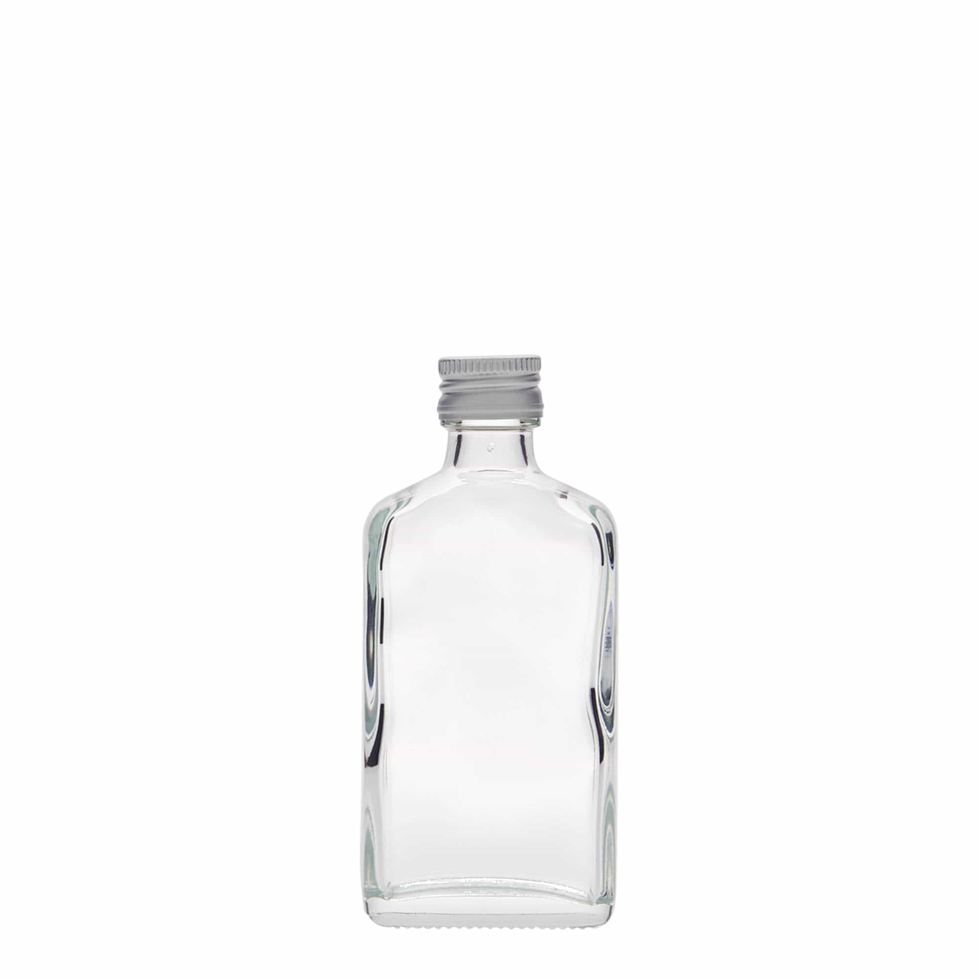 Flacon de buzunar de 50 ml, dreptunghiular, sticlă, gura: PP 18