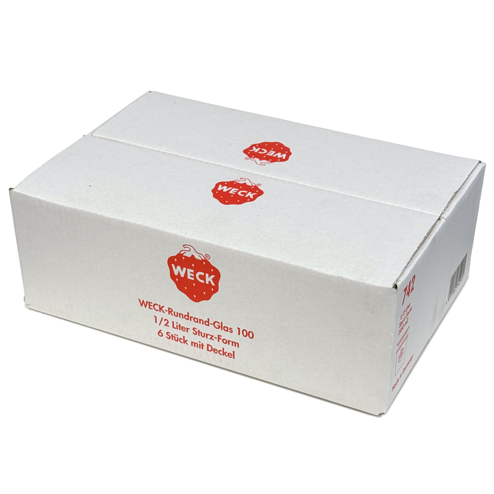 6x 580 ml borcan WECK cu gura largă cu capac de sticlă RR 100