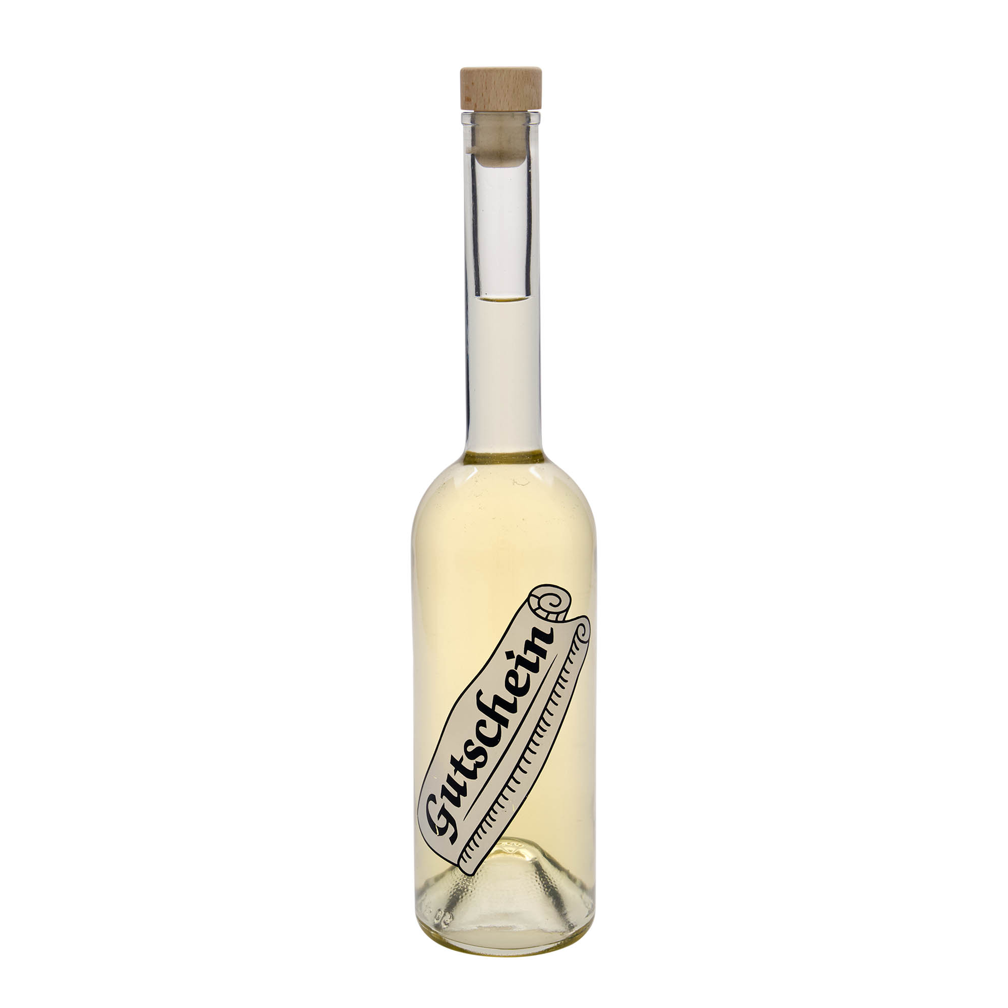 Sticlă de sticlă de 500 ml 'Opera', motiv: cupon, gât: dop de plută