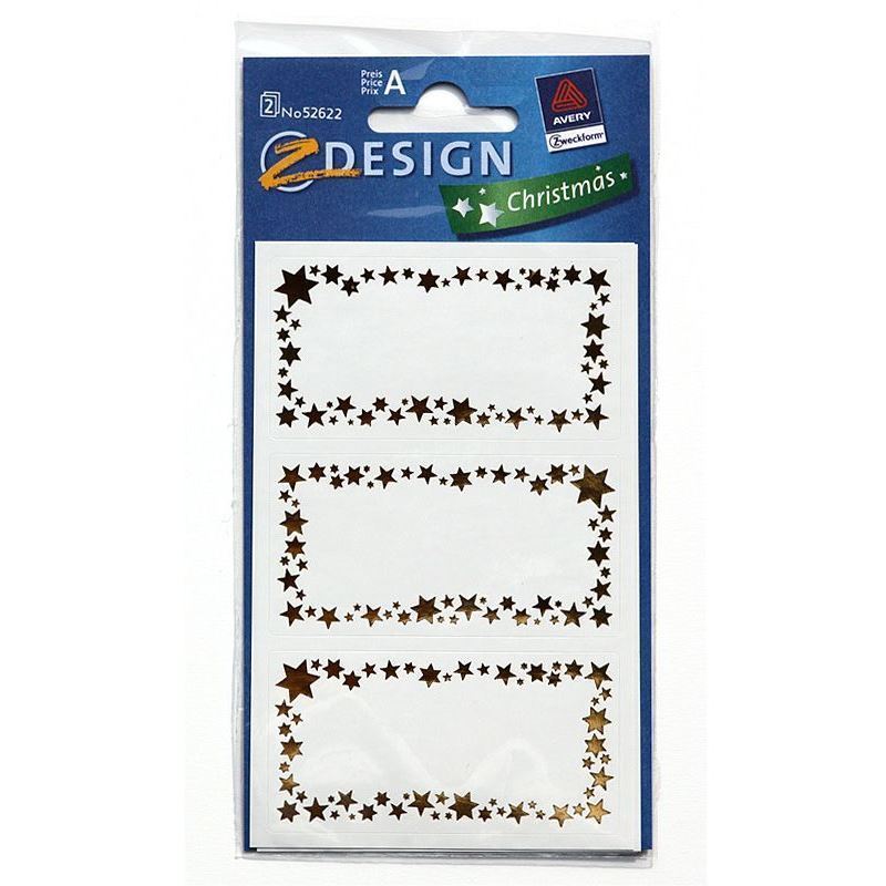 Etichete Zweckform „Cadru stelar”, hârtie, auriu