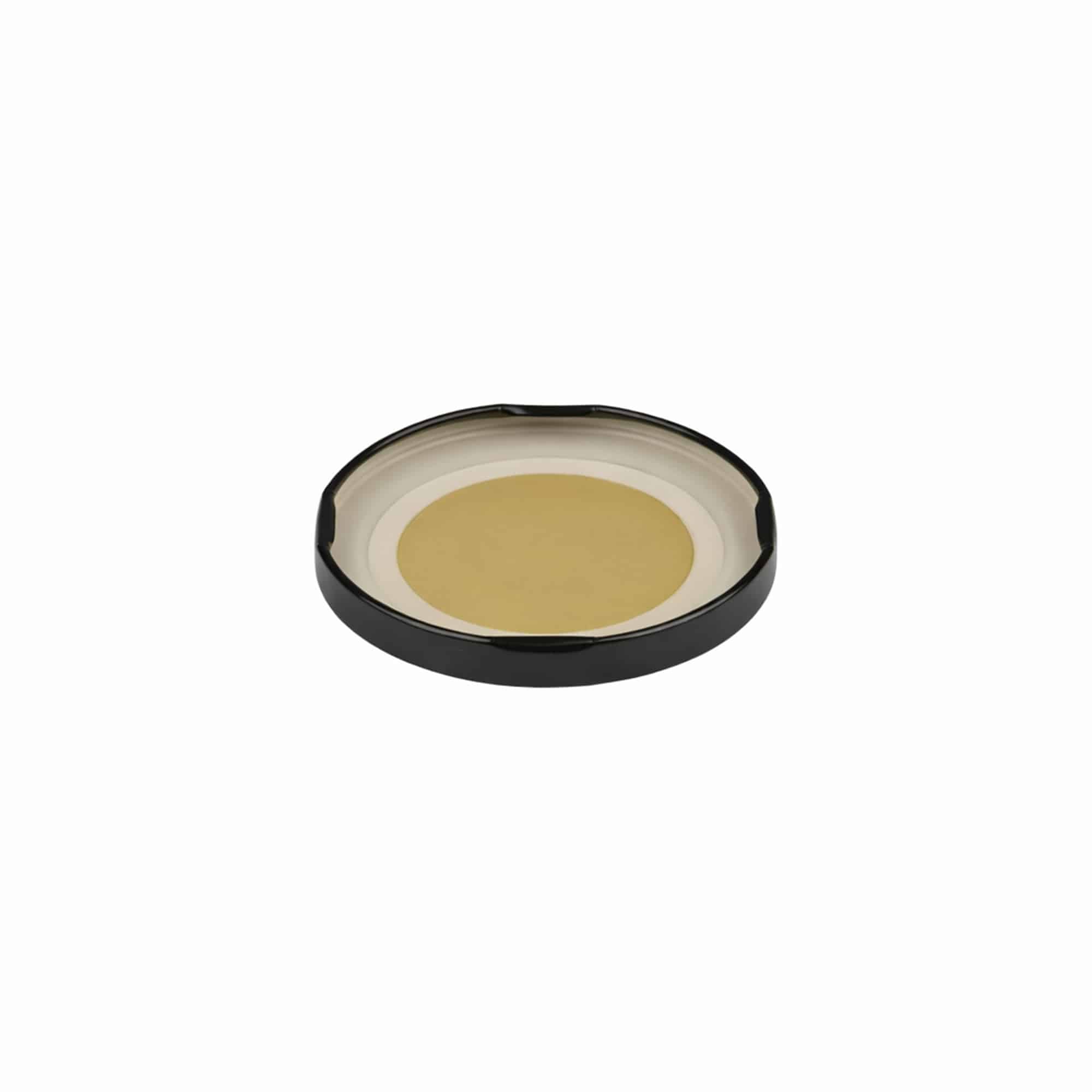 Capace Twist-Off, tablă albă, sterilizabile, negru, pentru gura: TO 66